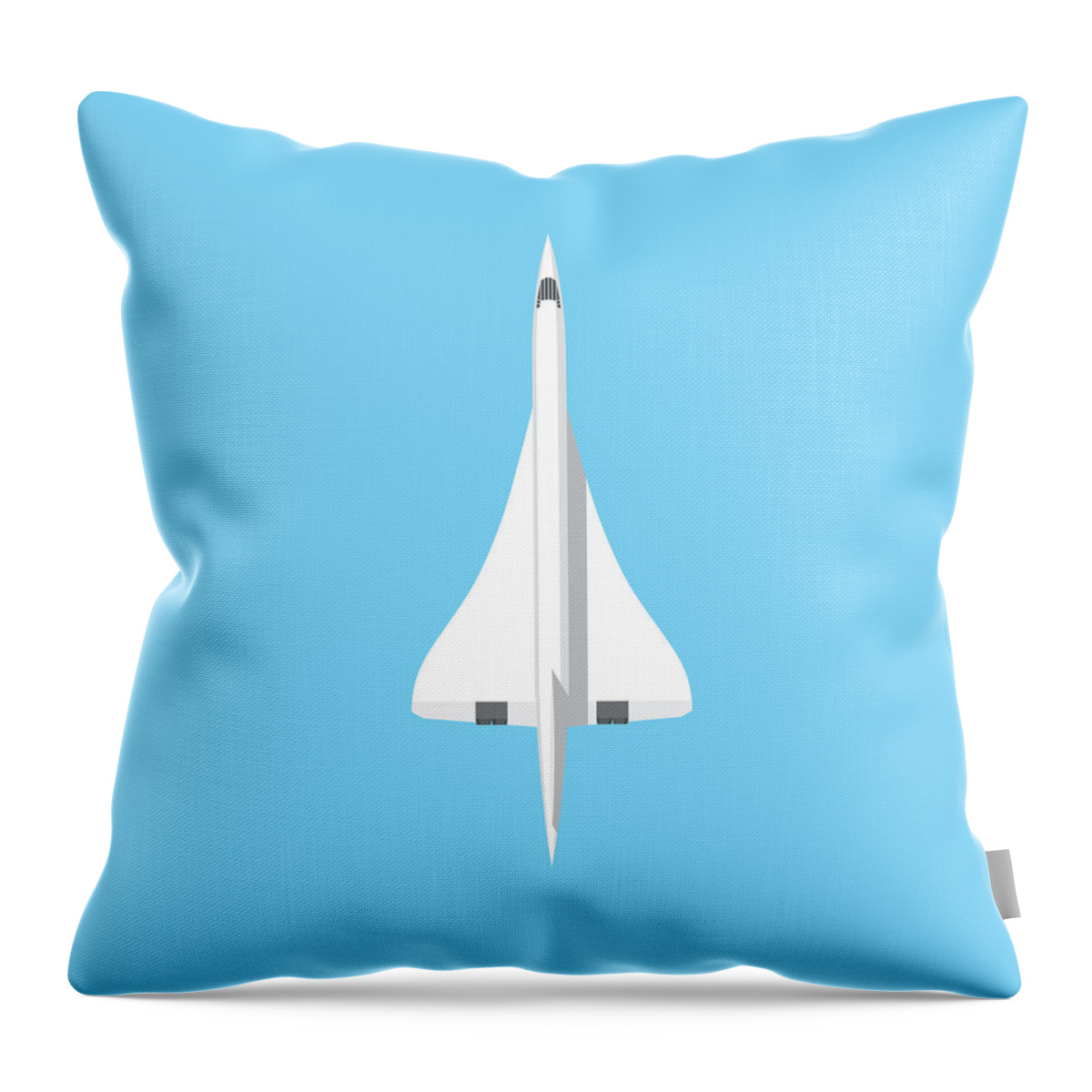 Concorde Throw Pillow featuring the digital art Concorde jet airliner - Sky by Organic Synthesis