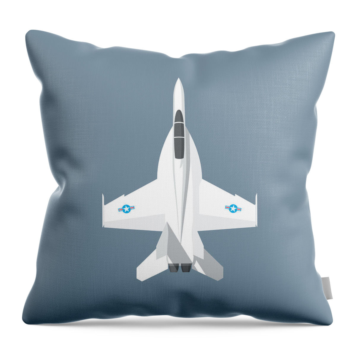 Jet Throw Pillow featuring the digital art F-18 Super Hornet Jet Fighter Aircraft - Slate by Organic Synthesis