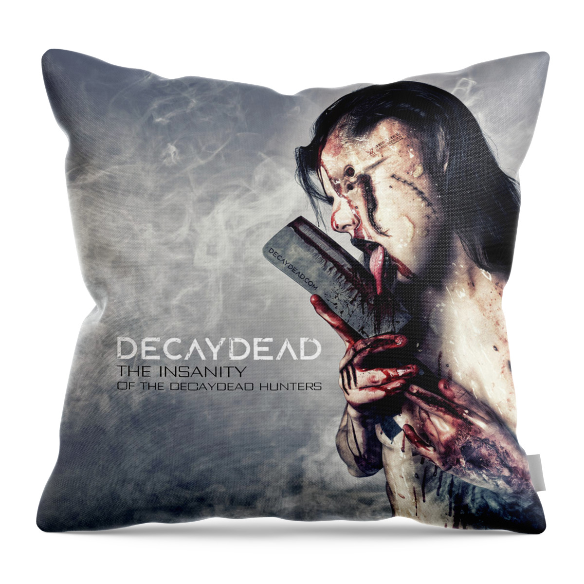 Argus Dorian Throw Pillow featuring the digital art The Insanity of the Decaydead Hunters by Argus Dorian