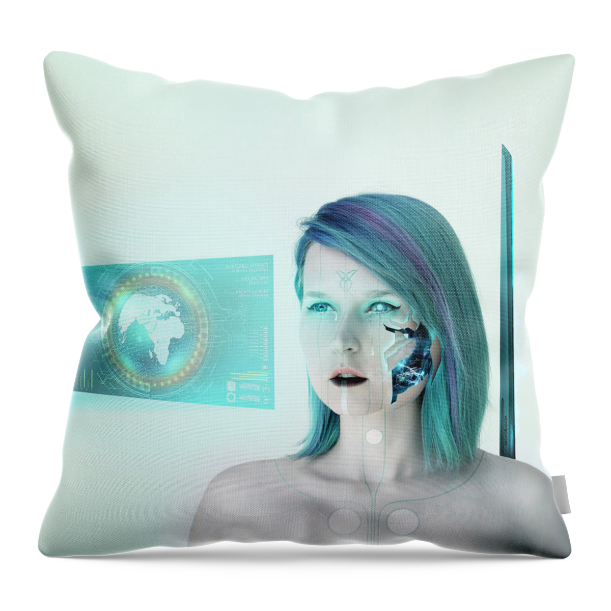 Argus Dorian Throw Pillow featuring the digital art THE AWAKENING Annihilation of human race by Argus Dorian
