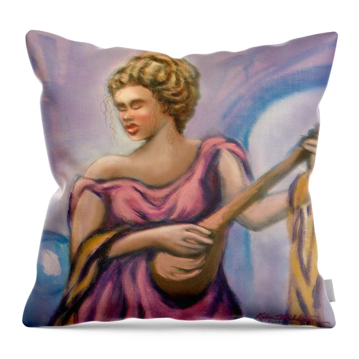Lady Throw Pillow featuring the digital art Lady by Kevin Middleton