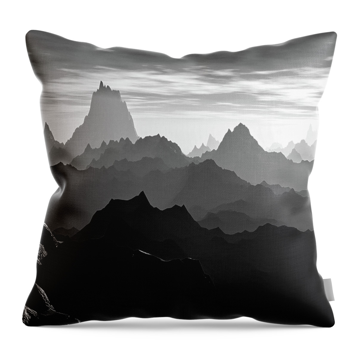 Travel Throw Pillow featuring the digital art A Long Hike by Phil Perkins