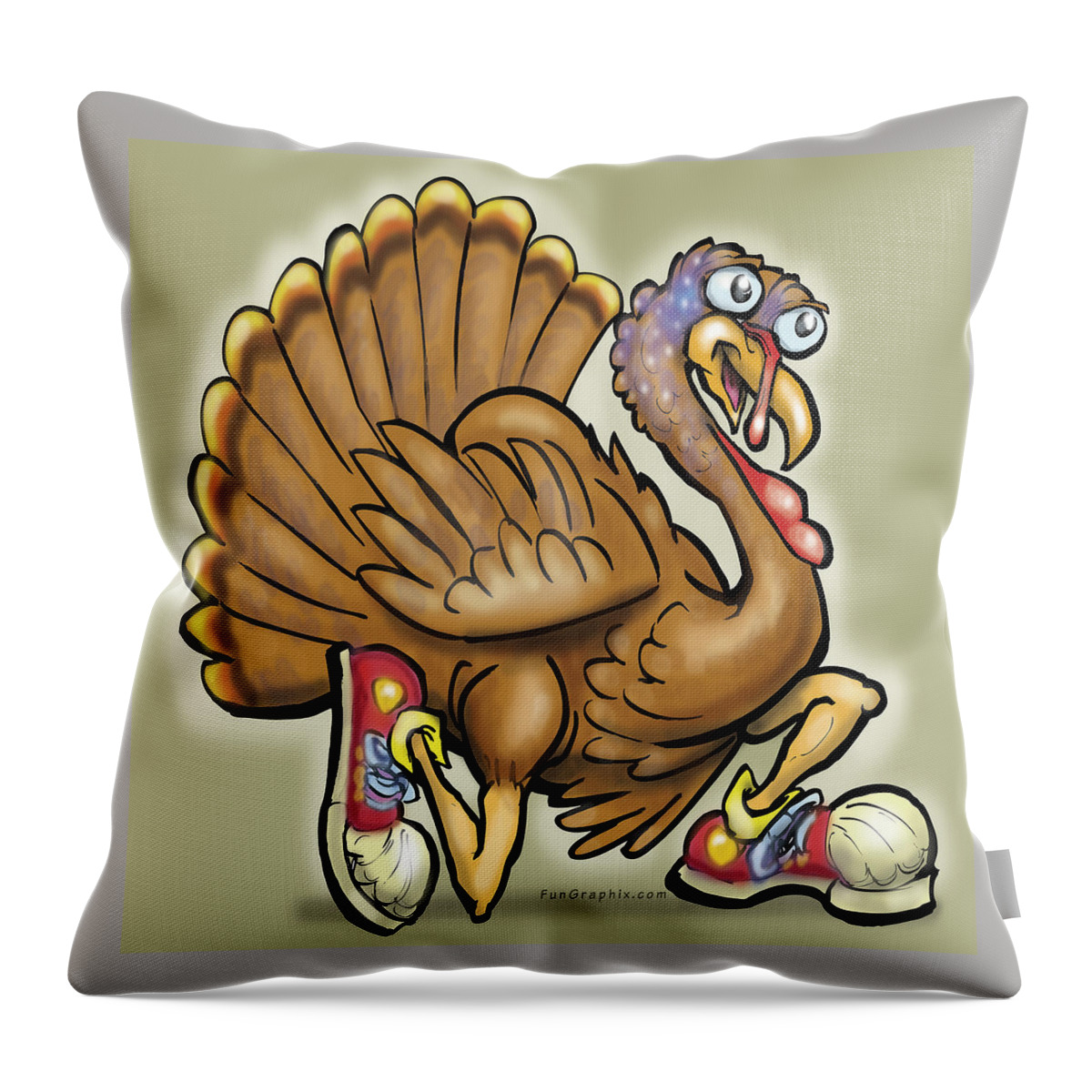 Thanksgiving Throw Pillow featuring the digital art Turkey by Kevin Middleton