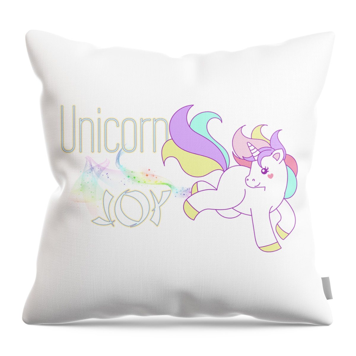 Unicorn Throw Pillow featuring the digital art Unicorn Joy by Tanya Owens