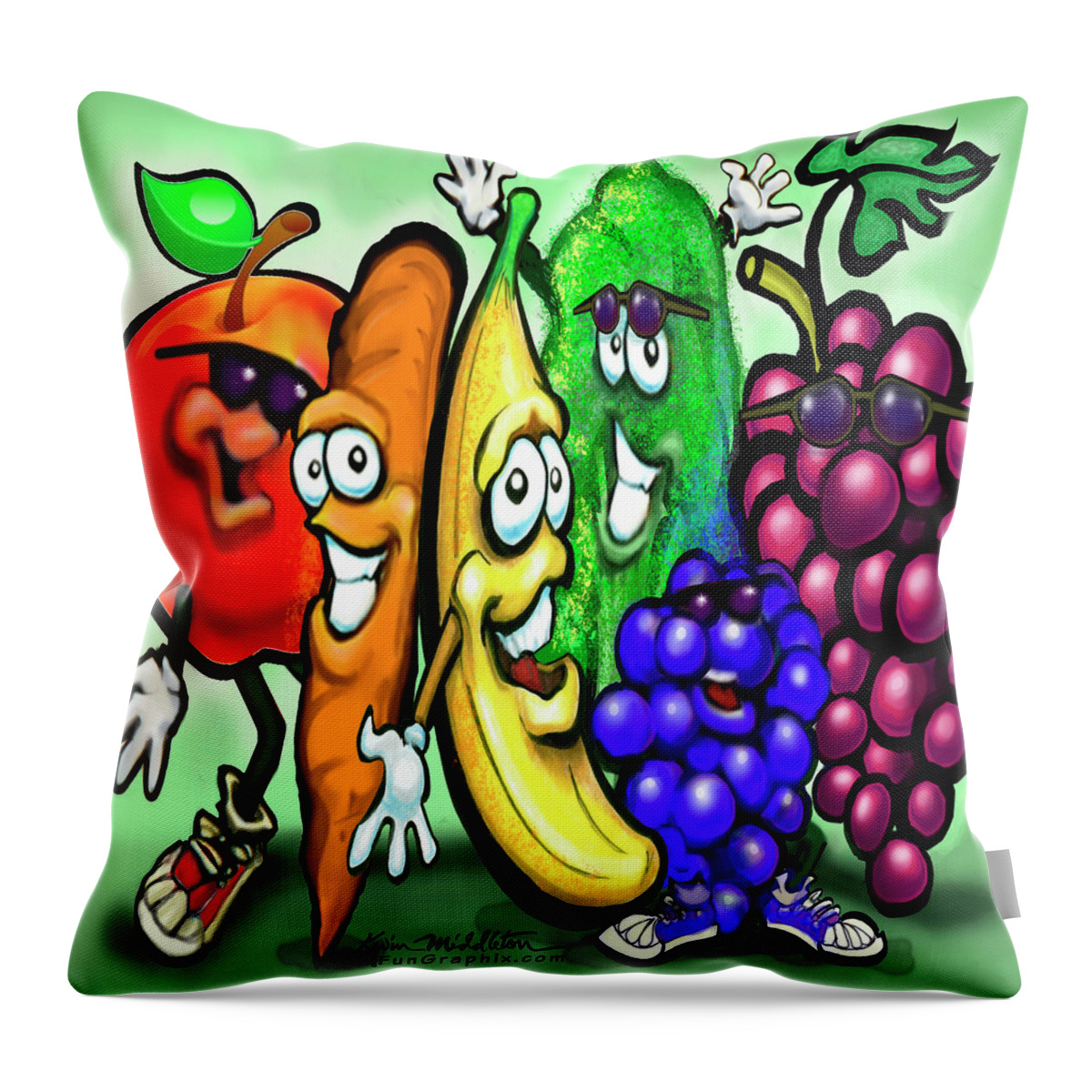 Food Throw Pillow featuring the digital art Food Rainbow by Kevin Middleton