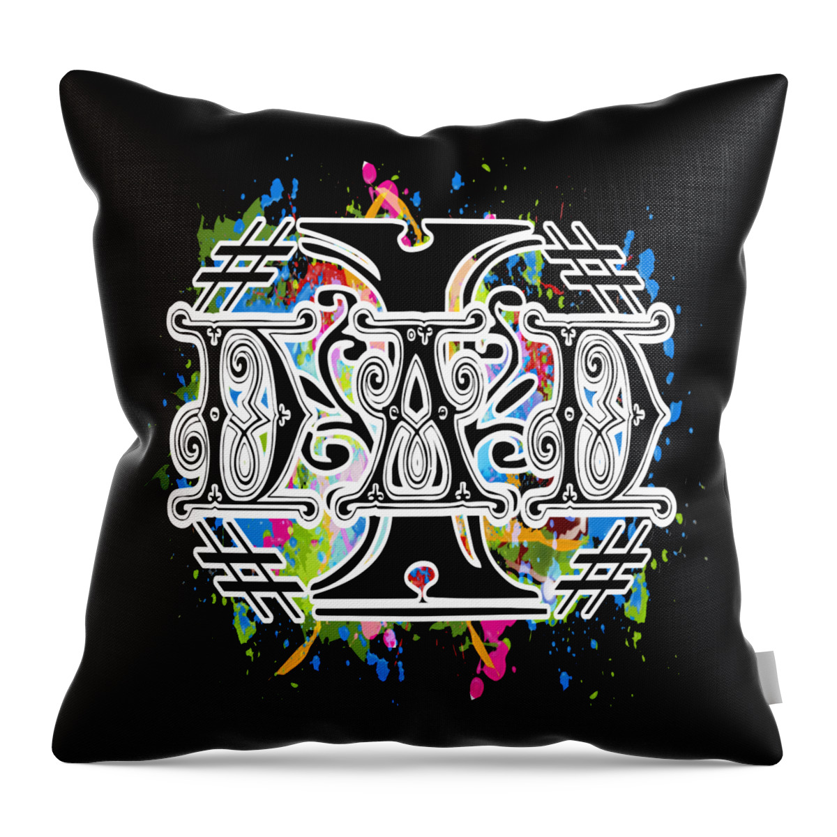 Number Throw Pillow featuring the digital art Number One Dad for Father's Day Holiday by Delynn Addams