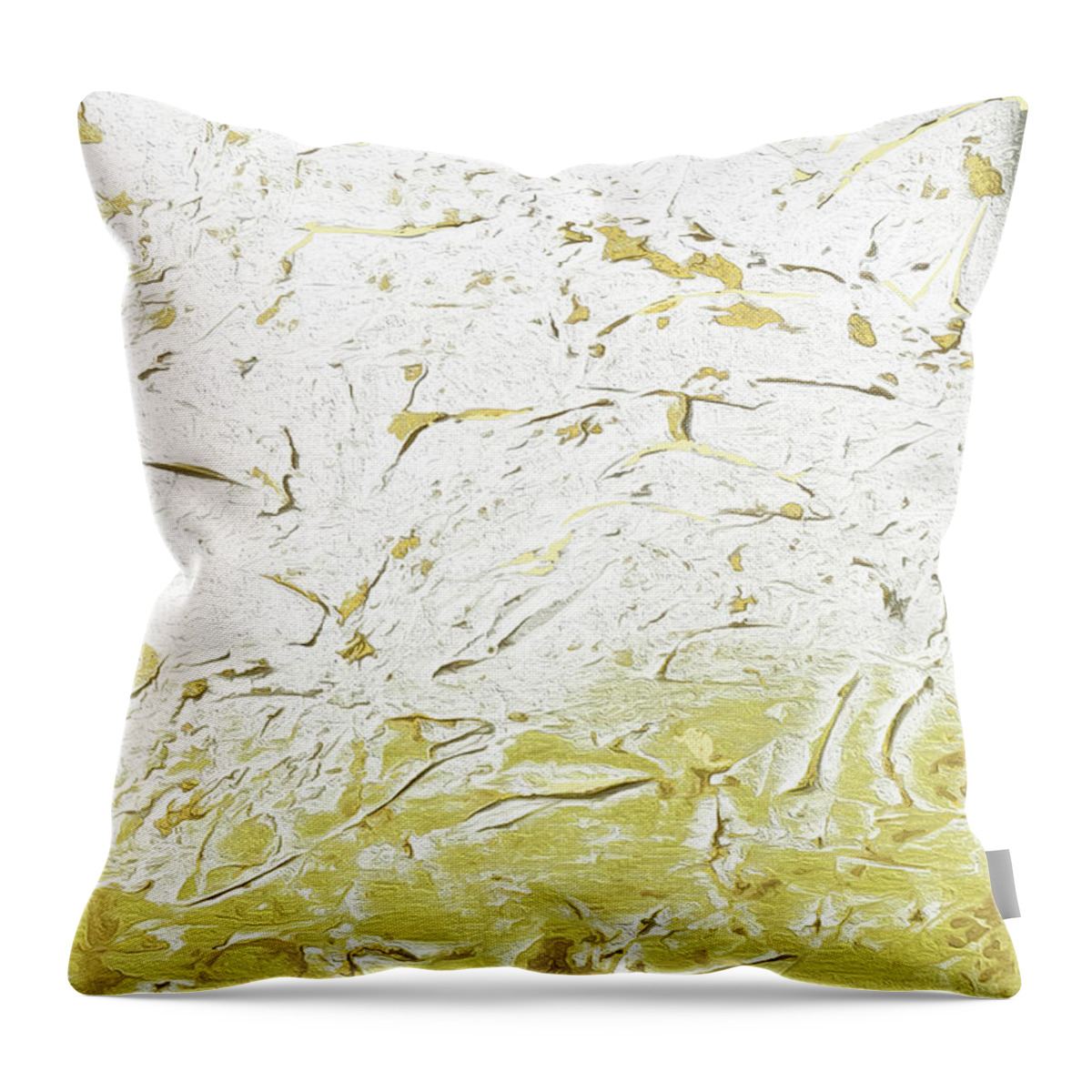 Abstract Throw Pillow featuring the painting Gold of the Land by Linda Bailey
