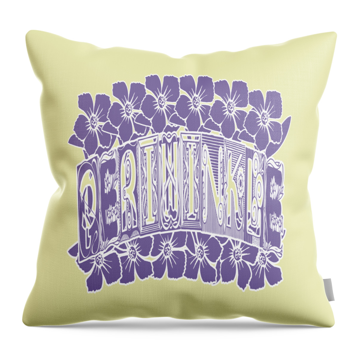 Periwinkle Throw Pillow featuring the digital art Periwinkle Blue Floral Trend by Delynn Addams
