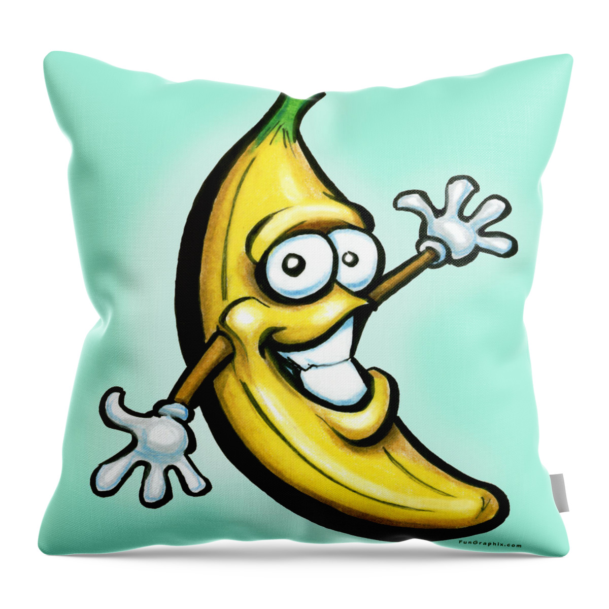 Banana Throw Pillow featuring the painting Banana by Kevin Middleton