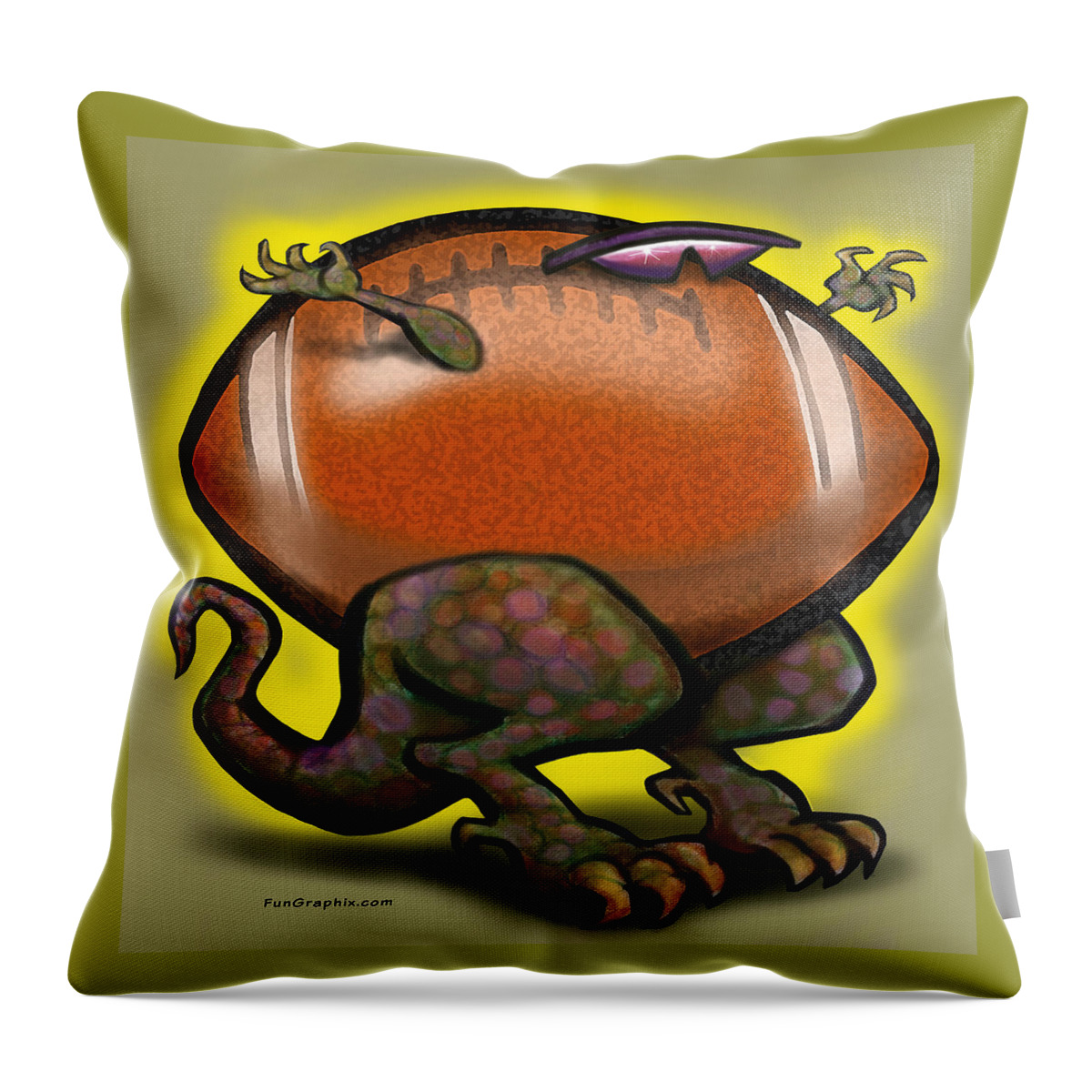 Football Throw Pillow featuring the digital art Football Beast by Kevin Middleton