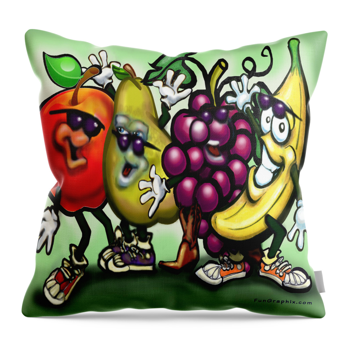 Fruit Throw Pillow featuring the painting Fruits by Kevin Middleton