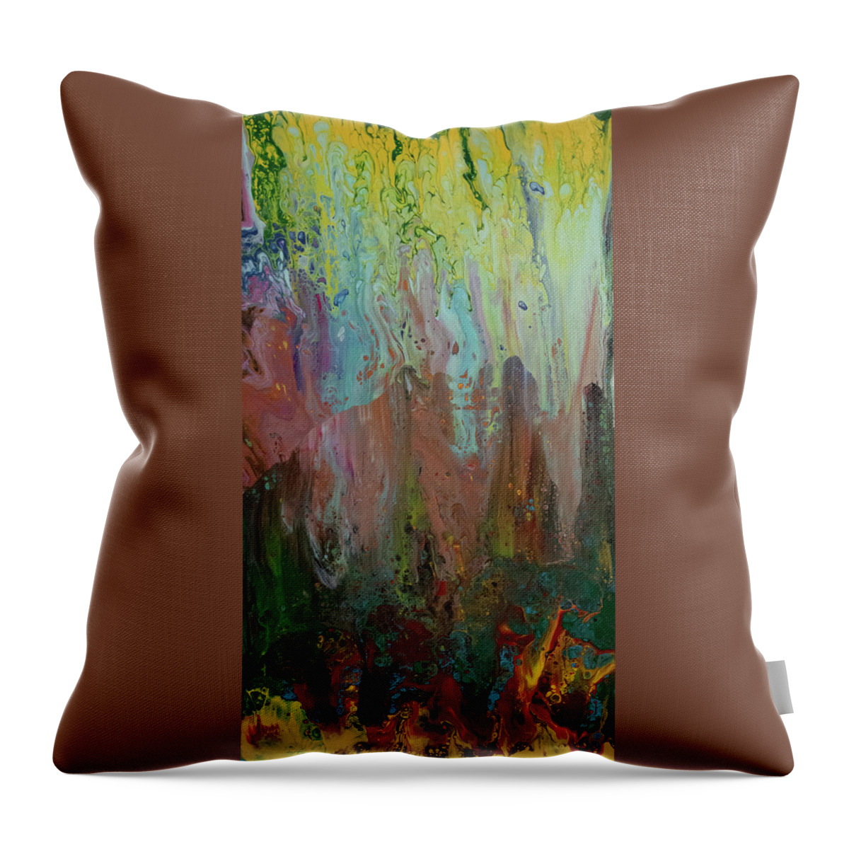 Green Throw Pillow featuring the mixed media Ascending by Aimee Bruno