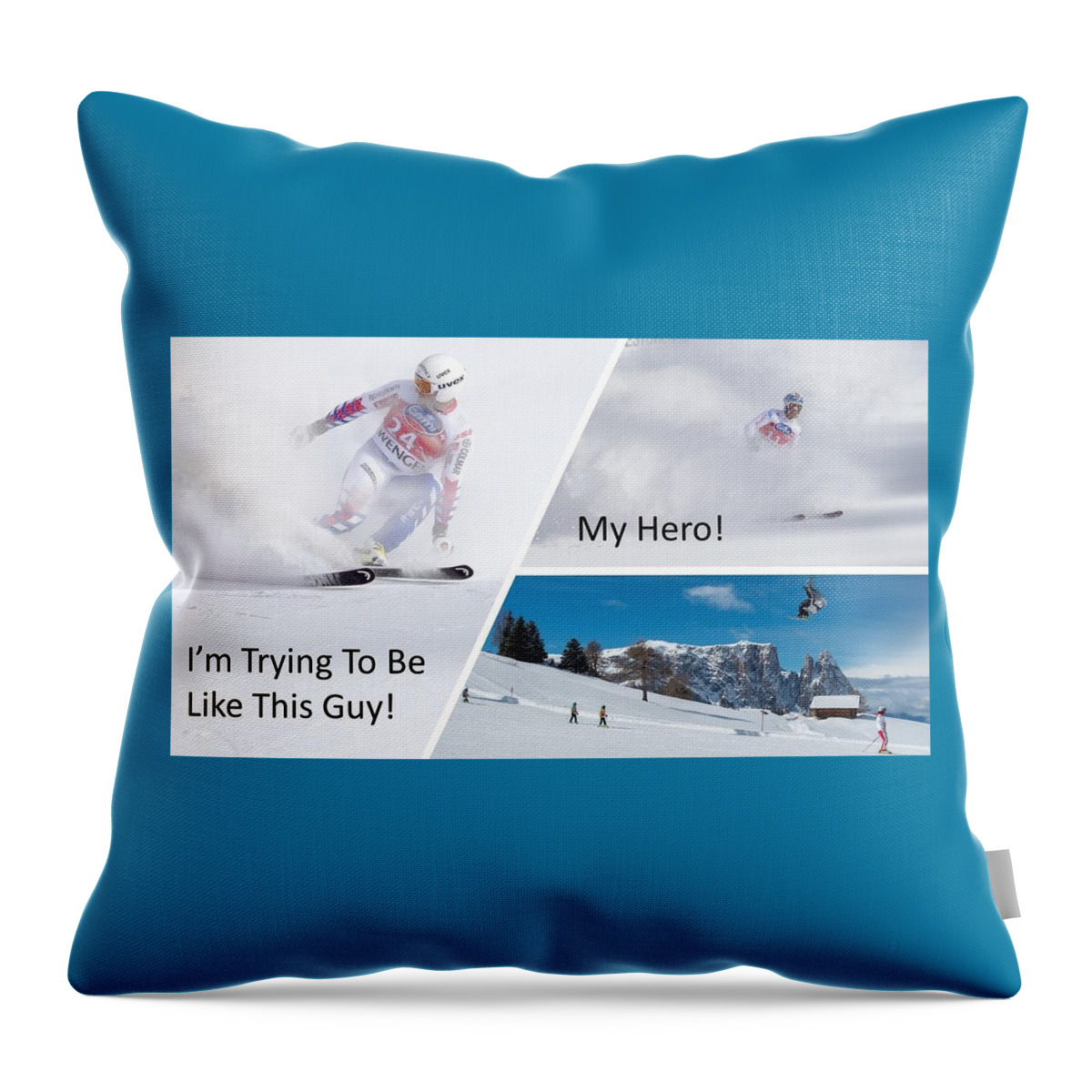 Skier Throw Pillow featuring the photograph Aspiring Skier by Nancy Ayanna Wyatt