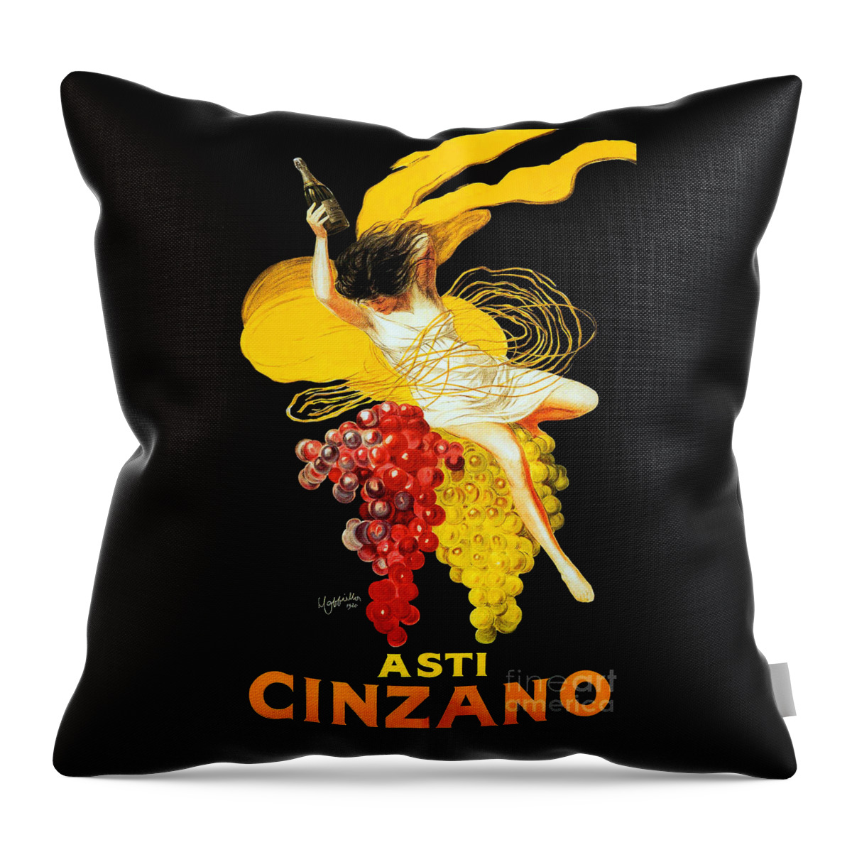 Asti Cinzano Throw Pillow featuring the painting Asti Cinzano Advertising Poster by Leonetto Cappiello