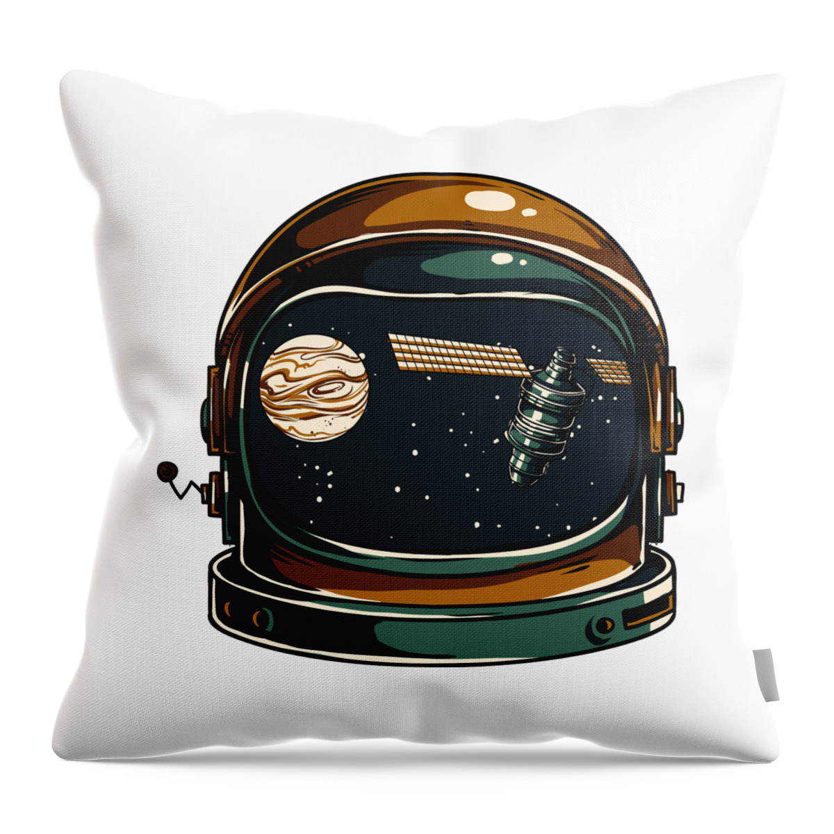 Spaceman Throw Pillow featuring the digital art Astronaut by Jacob Zelazny