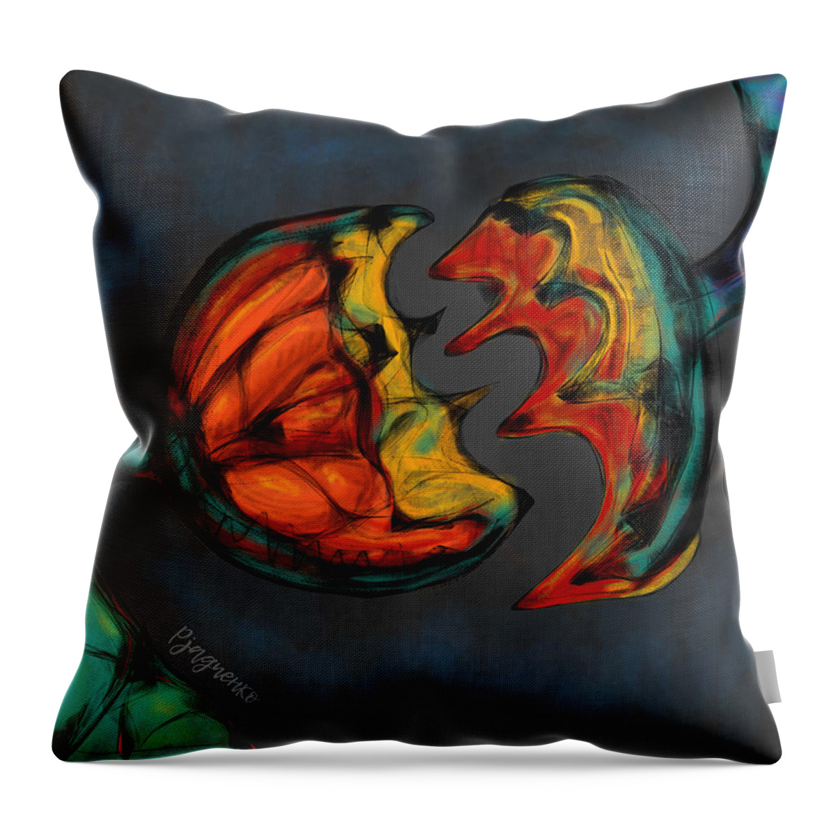 Attraction Throw Pillow featuring the digital art Attraction by Ljev Rjadcenko