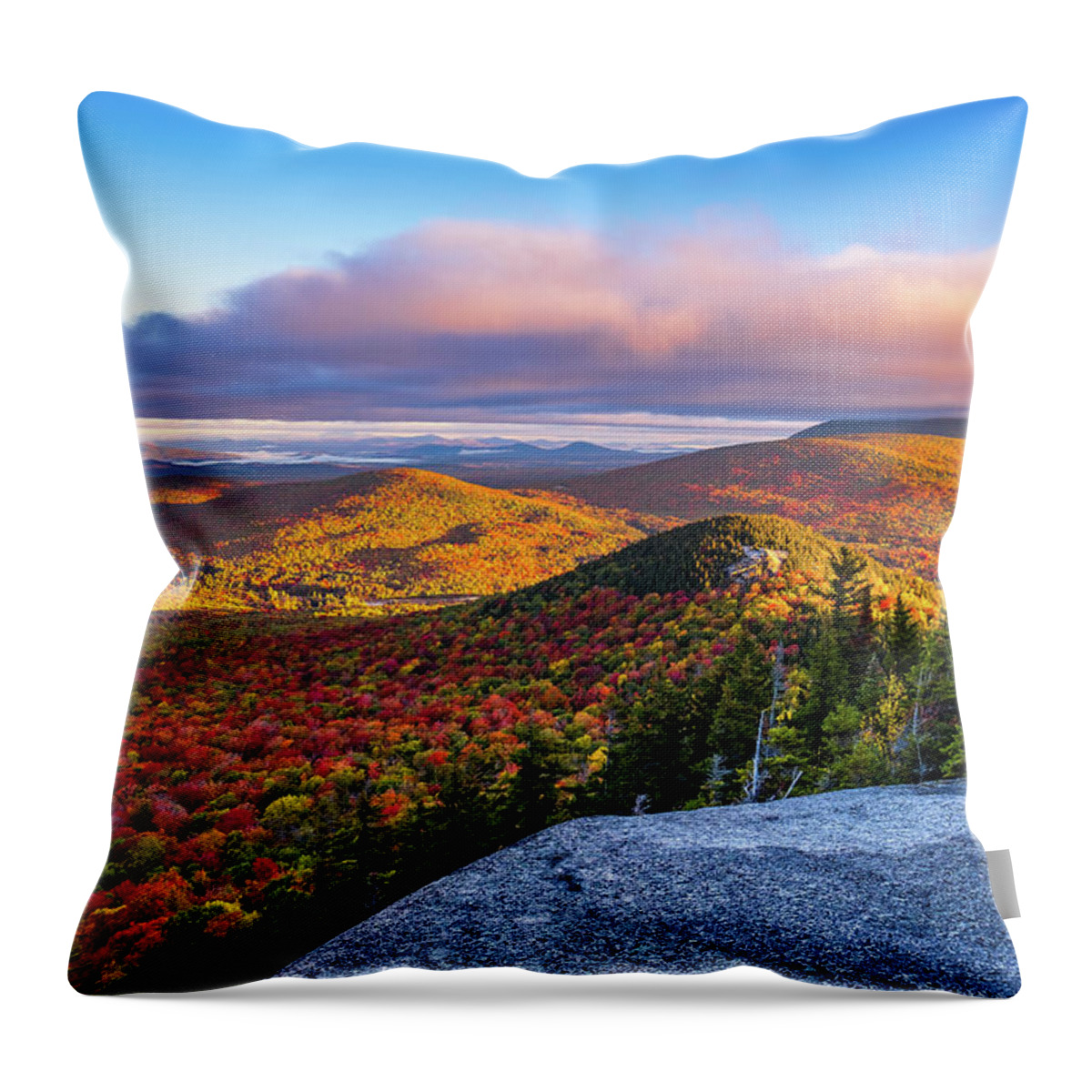 New Hampshire Throw Pillow featuring the photograph Autumn Heights by Jeff Sinon