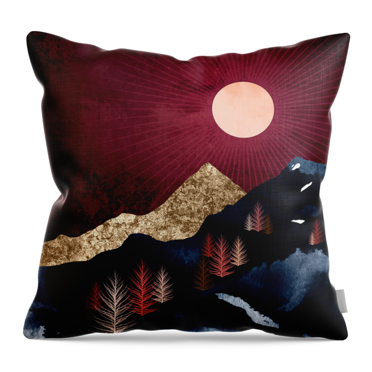 Digital Throw Pillow featuring the digital art Autumn Night by Spacefrog Designs