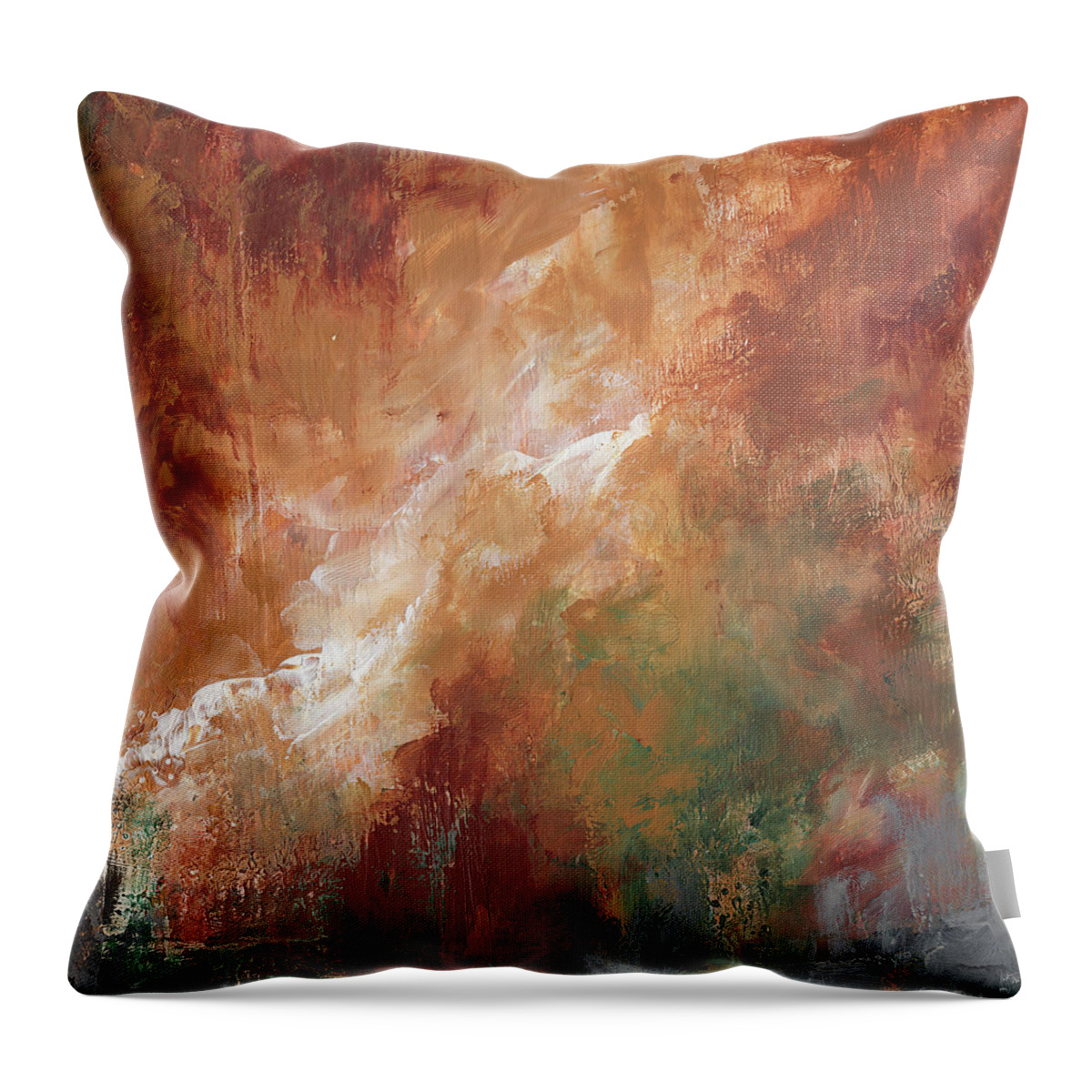 Abstract Throw Pillow featuring the painting Autumn Passage by Jai Johnson