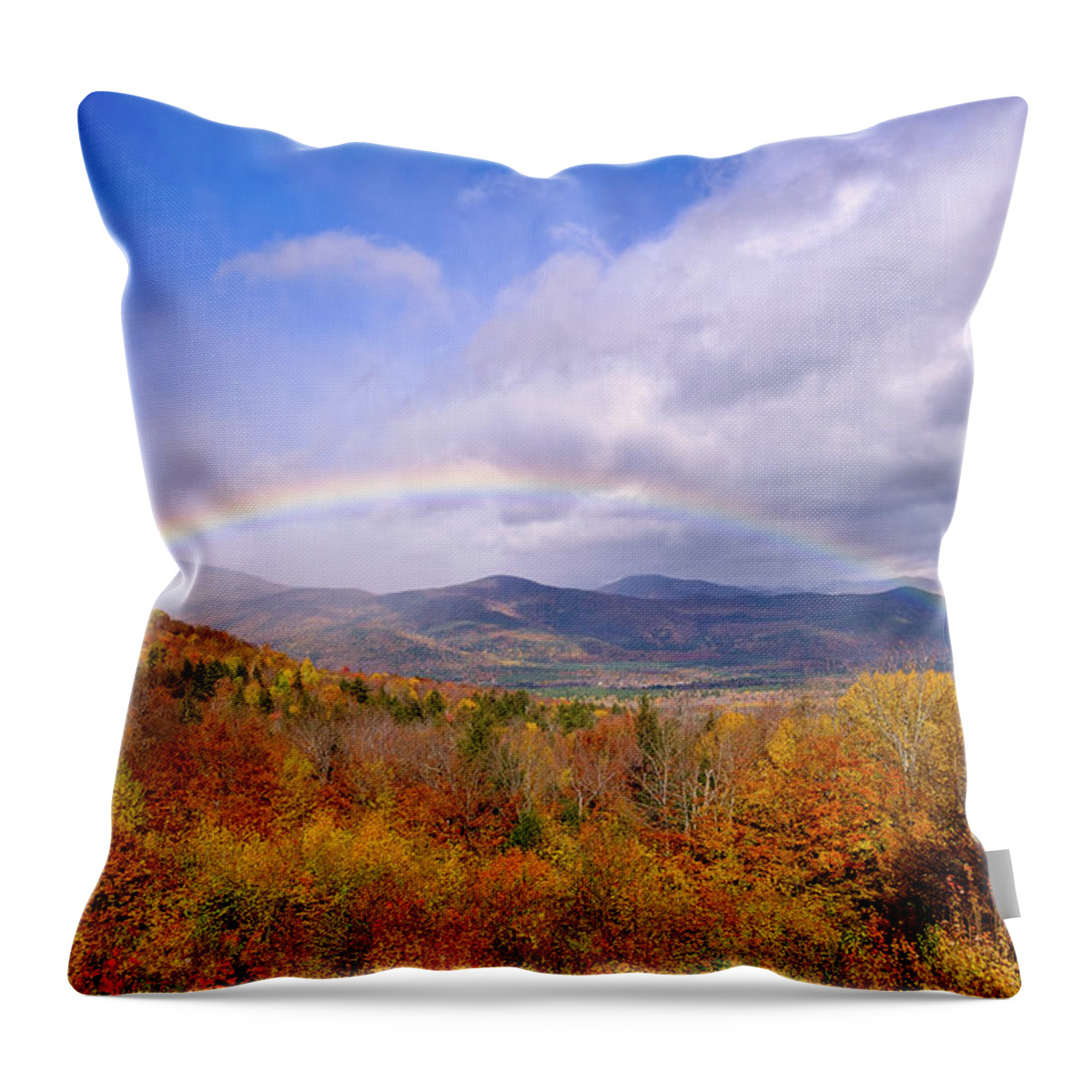New Hampshire Throw Pillow featuring the photograph Autumn Rainbow by Jeff Sinon