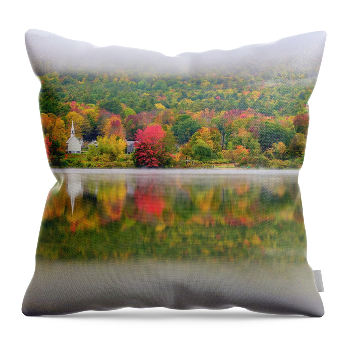 New Hampshire Throw Pillow featuring the photograph Autumn Reflections, Eaton, NH. by Jeff Sinon