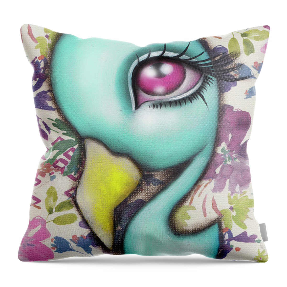 Whimsical Throw Pillow featuring the painting ax by Abril Andrade