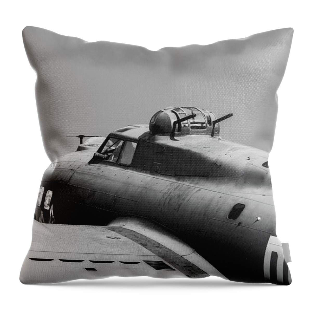 B17 Flying Fortress Throw Pillow featuring the photograph B-17 Flying Fortress Sally B by Airpower Art