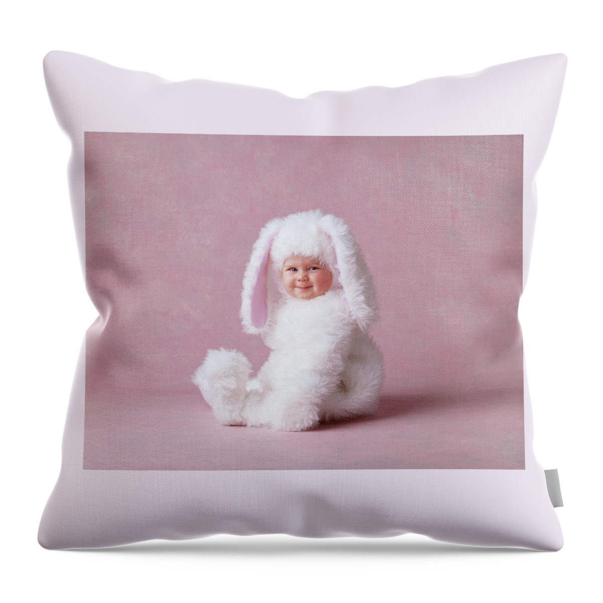Bunnies Throw Pillow featuring the photograph Baby Bunny #3 by Anne Geddes