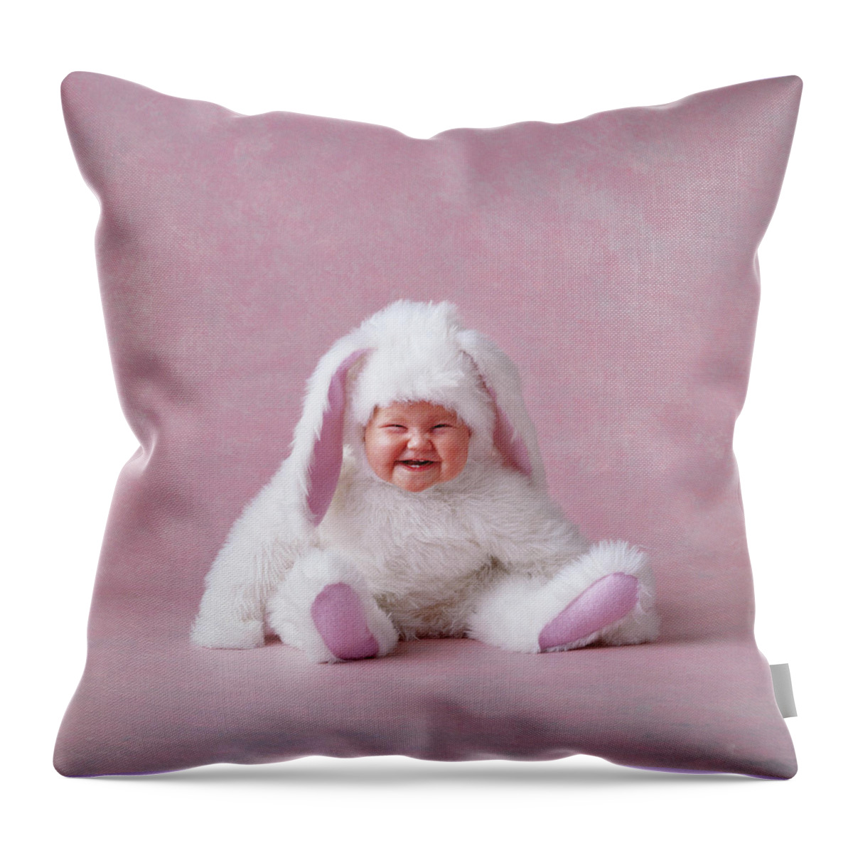 Bunnies Throw Pillow featuring the photograph Baby Bunny #4 by Anne Geddes