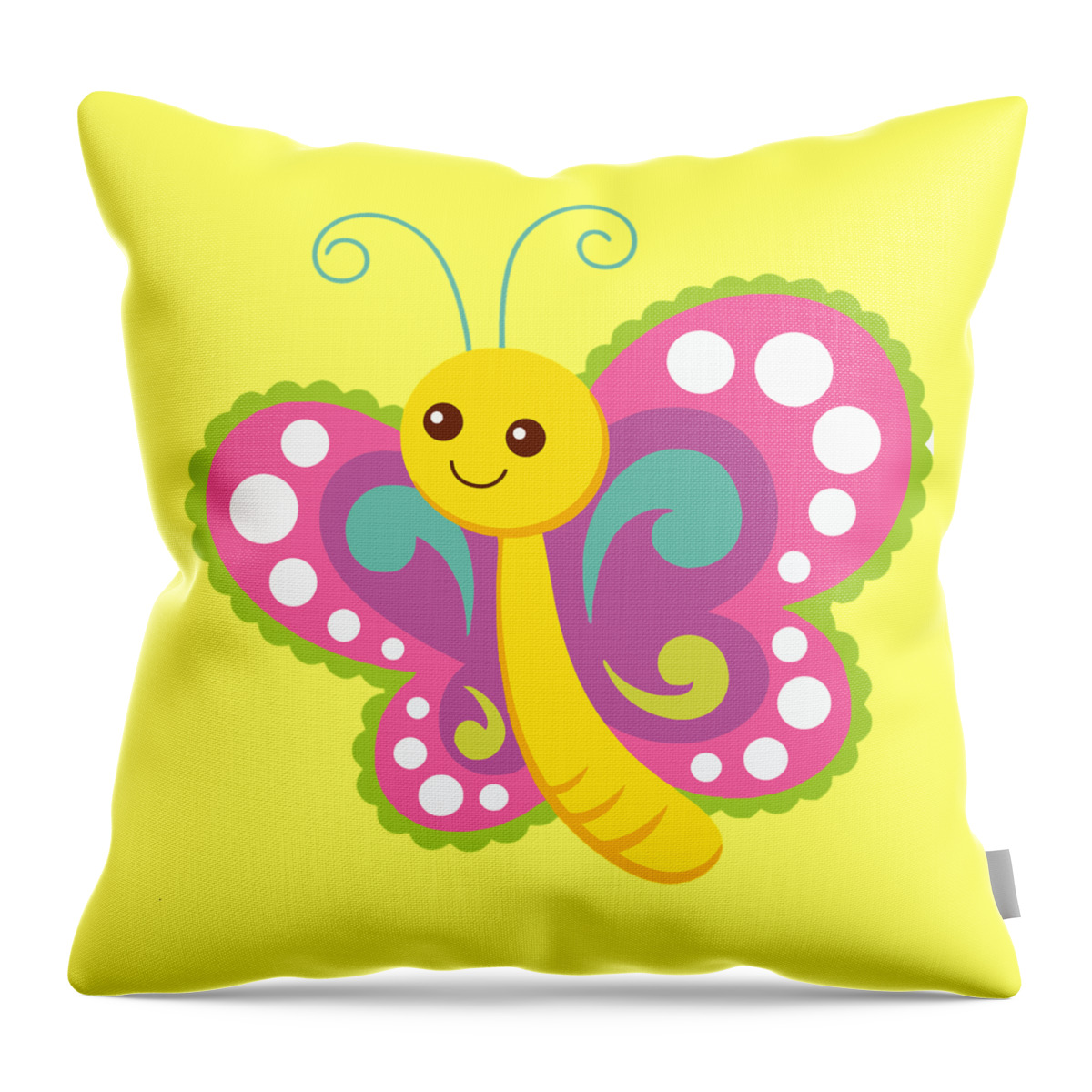 Butterfly Throw Pillow featuring the drawing Baby Butterfly by Nancy Ayanna Wyatt