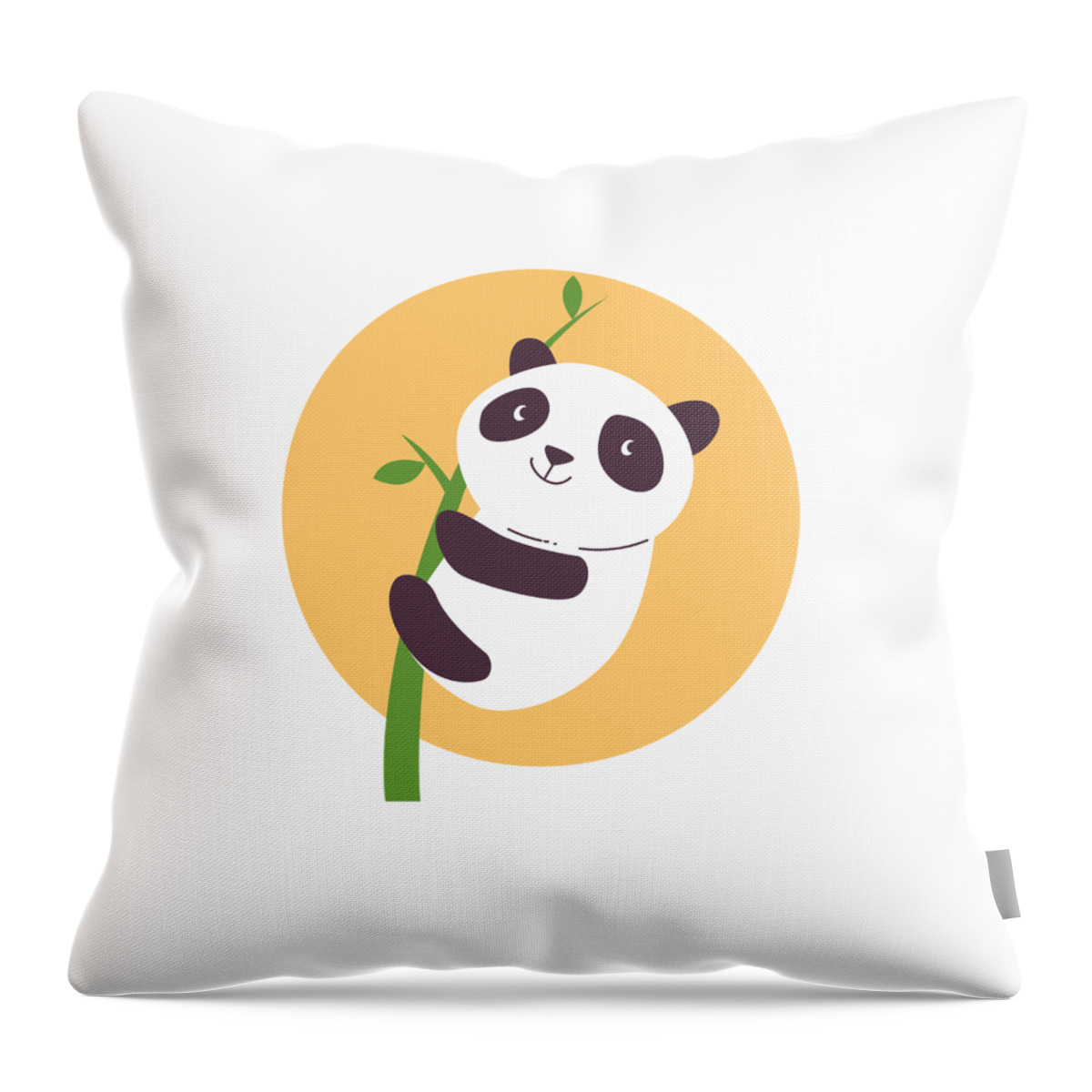 Adorable Throw Pillow featuring the digital art Baby Panda Hugging an Eucalyptus Plant by Jacob Zelazny