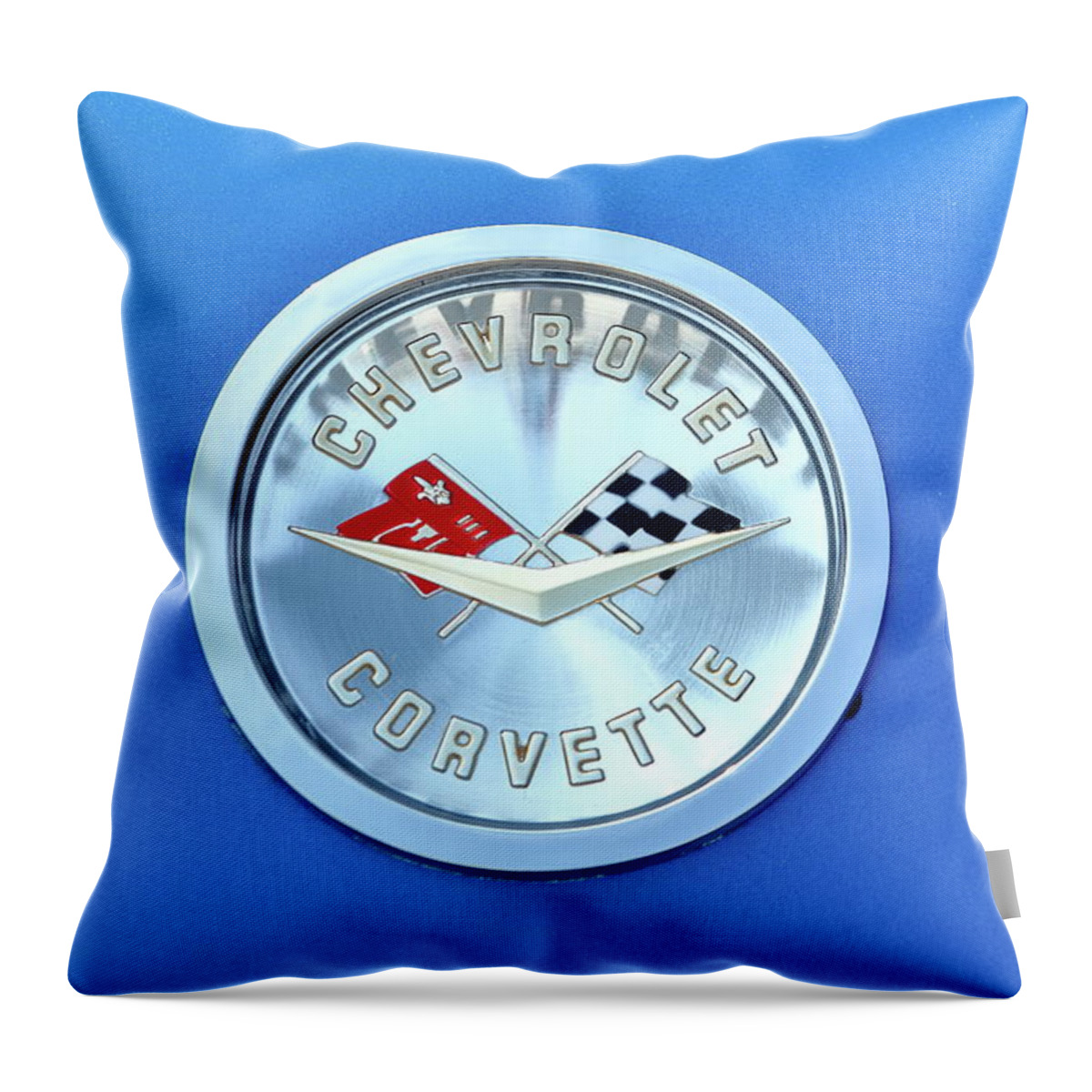 Corvette Throw Pillow featuring the photograph Badge of Distinction by Lens Art Photography By Larry Trager