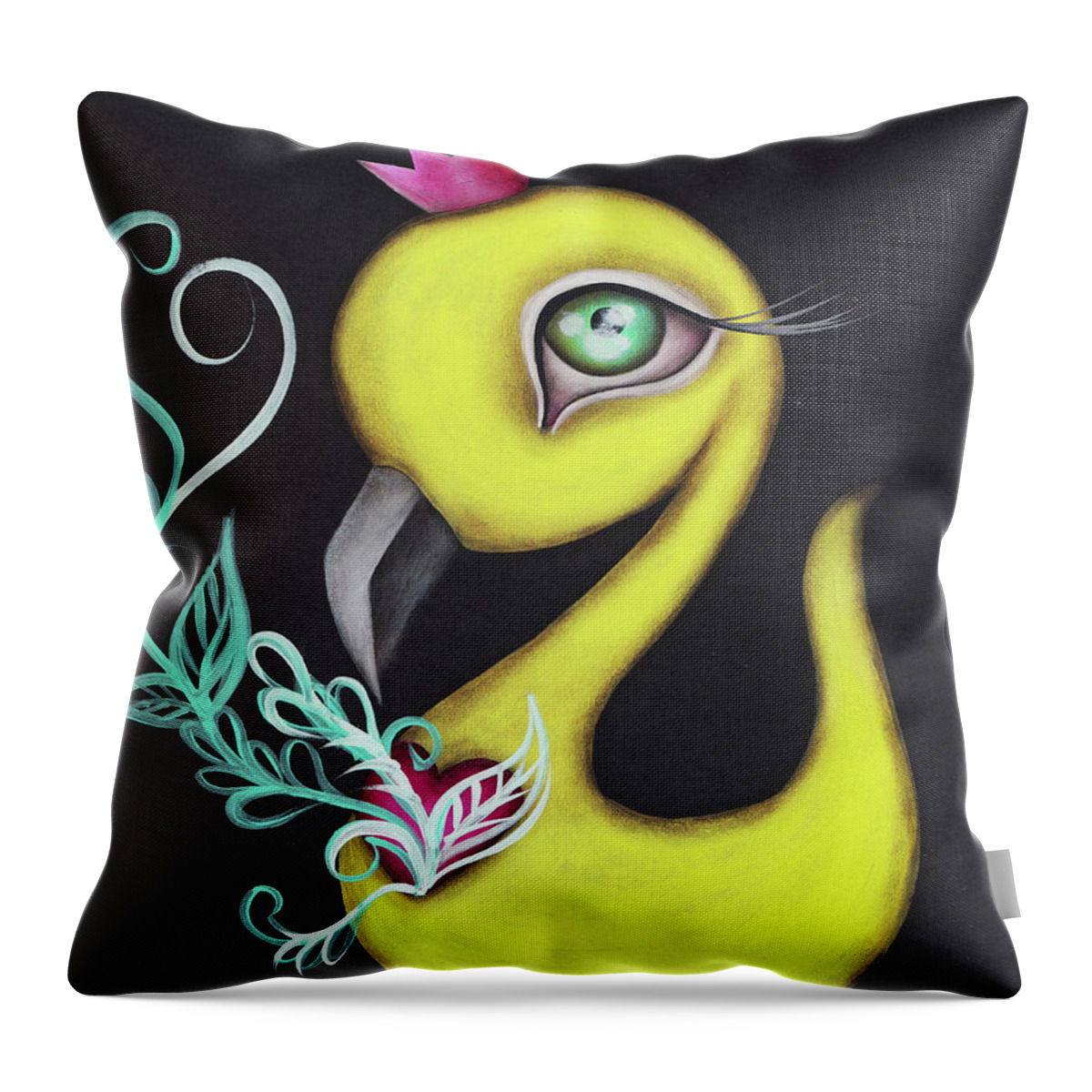 Duck Throw Pillow featuring the painting Bardan by Abril Andrade