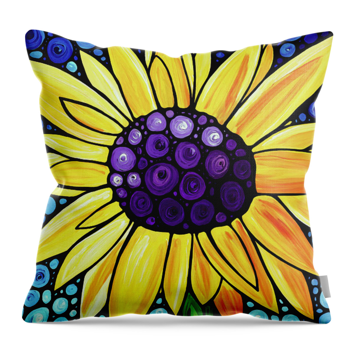 Floral Art Throw Pillow featuring the painting Basking In The Glory by Sharon Cummings