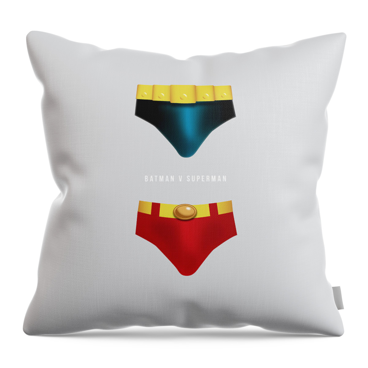 Batman V Superman Throw Pillow featuring the digital art Batman v Superman - Alternative Movie Poster by Movie Poster Boy