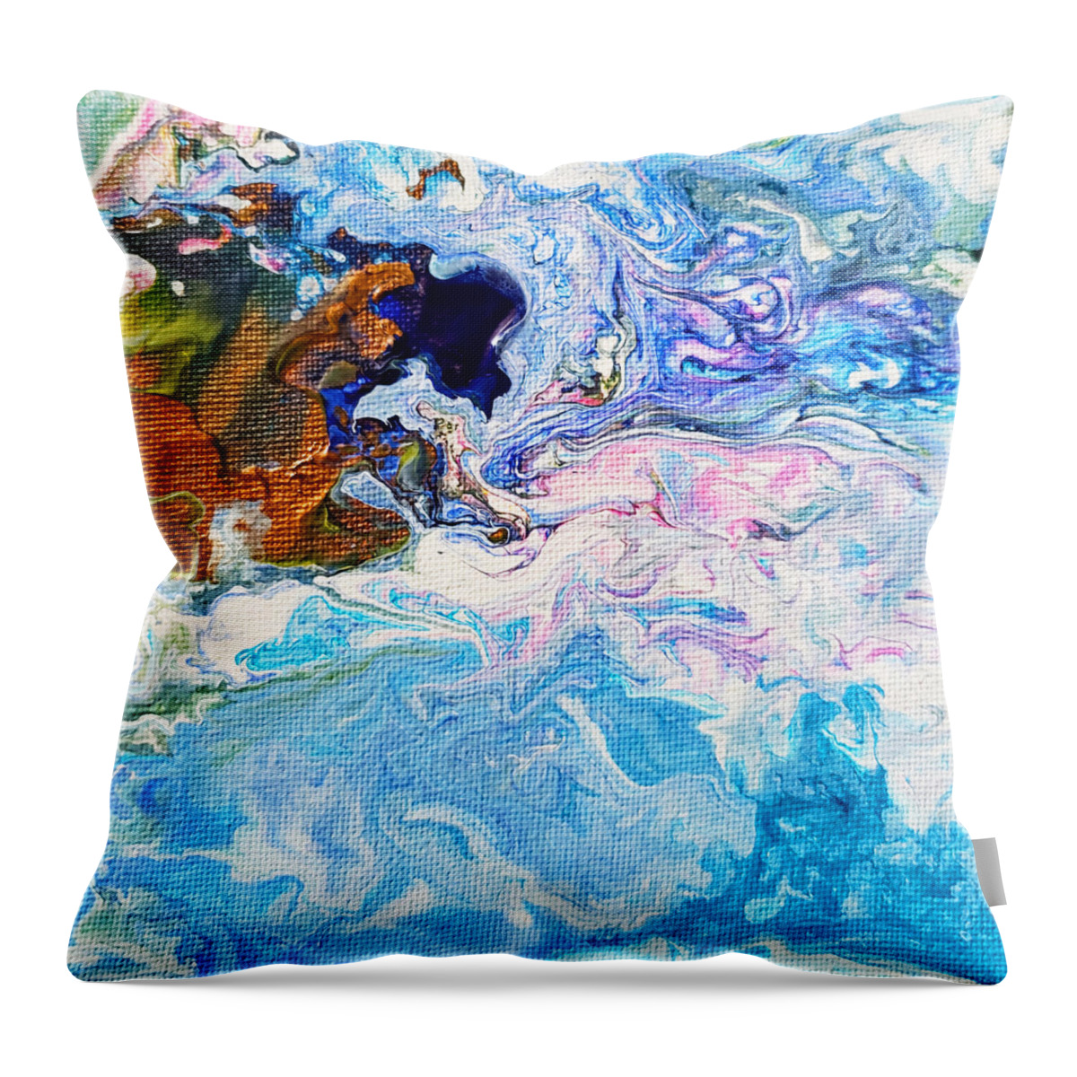 Abstract Throw Pillow featuring the painting Bayou by Christine Bolden