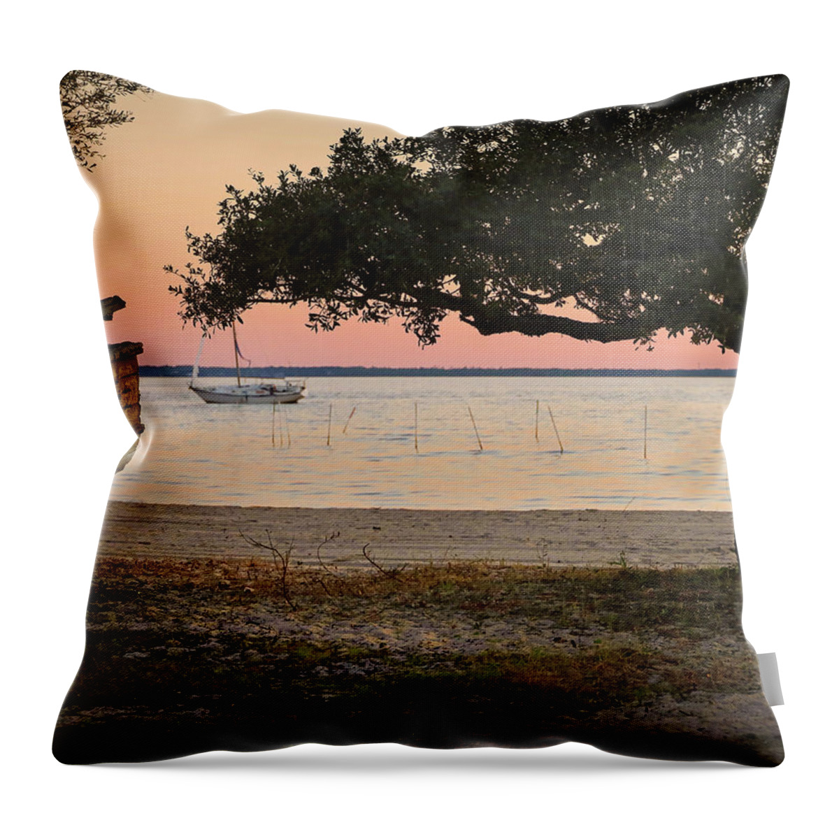 Florida Throw Pillow featuring the photograph Bayside by M Kathleen Warren