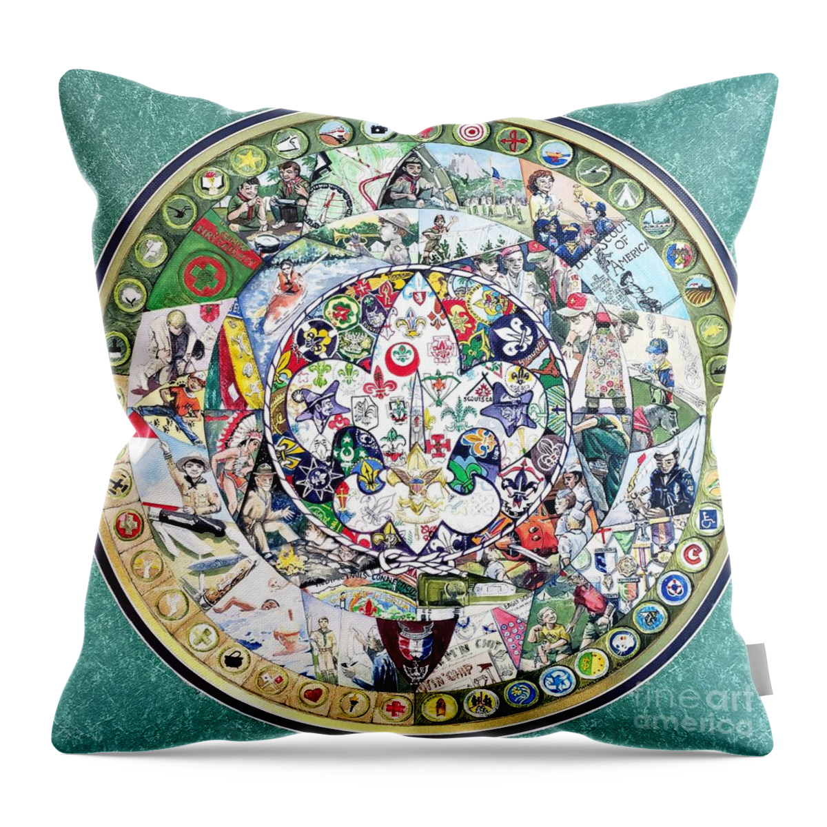Bsa Throw Pillow featuring the painting Be Prepared by Merana Cadorette