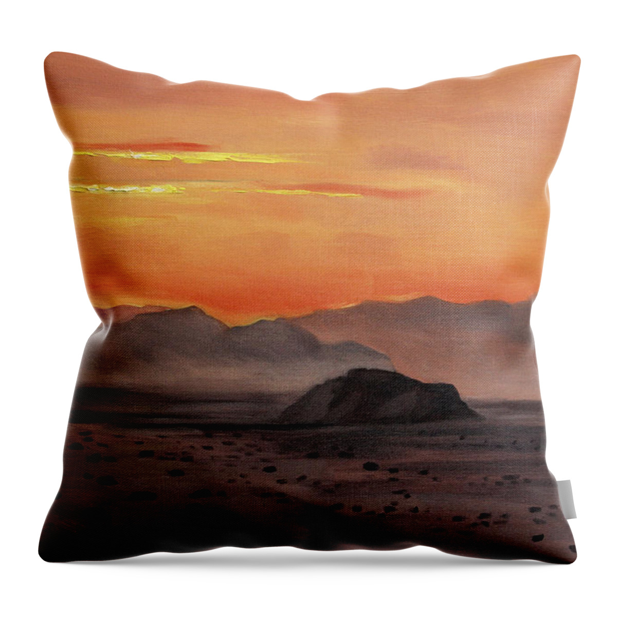 Be Still And Know I Am God Throw Pillow featuring the painting Be Still And Know I Am God Psalm 46-10 by Anthony Falbo