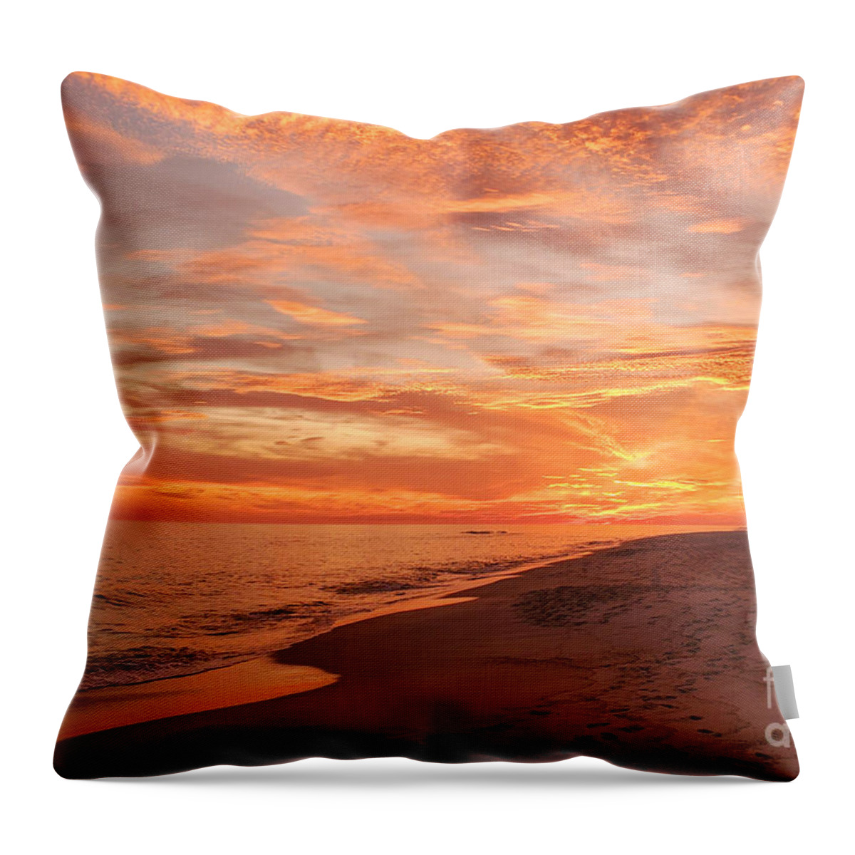 Sun Throw Pillow featuring the photograph Beach Sunset Skies, Perdido Key, Florida by Beachtown Views