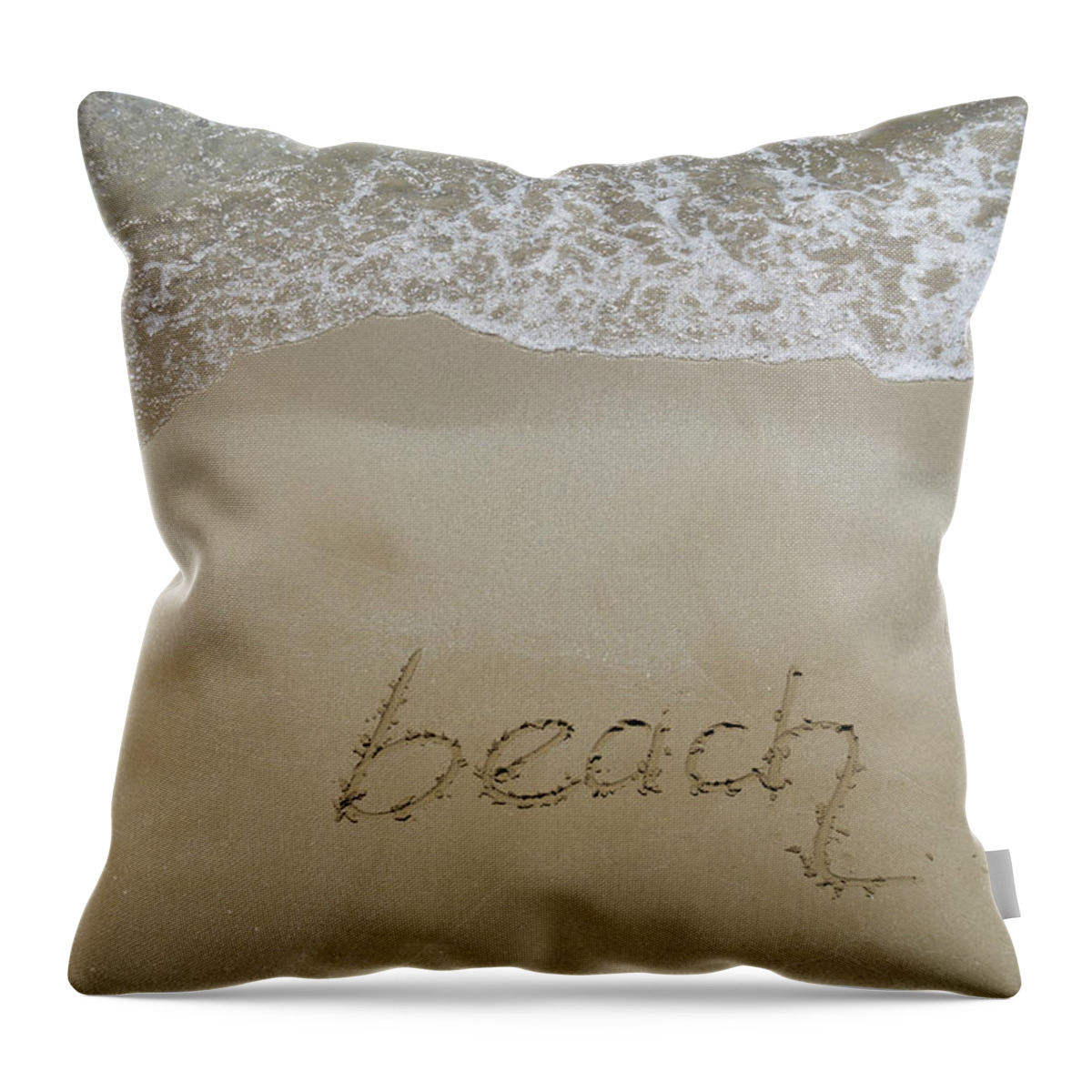 Dream Beach Throw Pillow featuring the photograph Beach, Written In Fine Sand by Adriana Mueller
