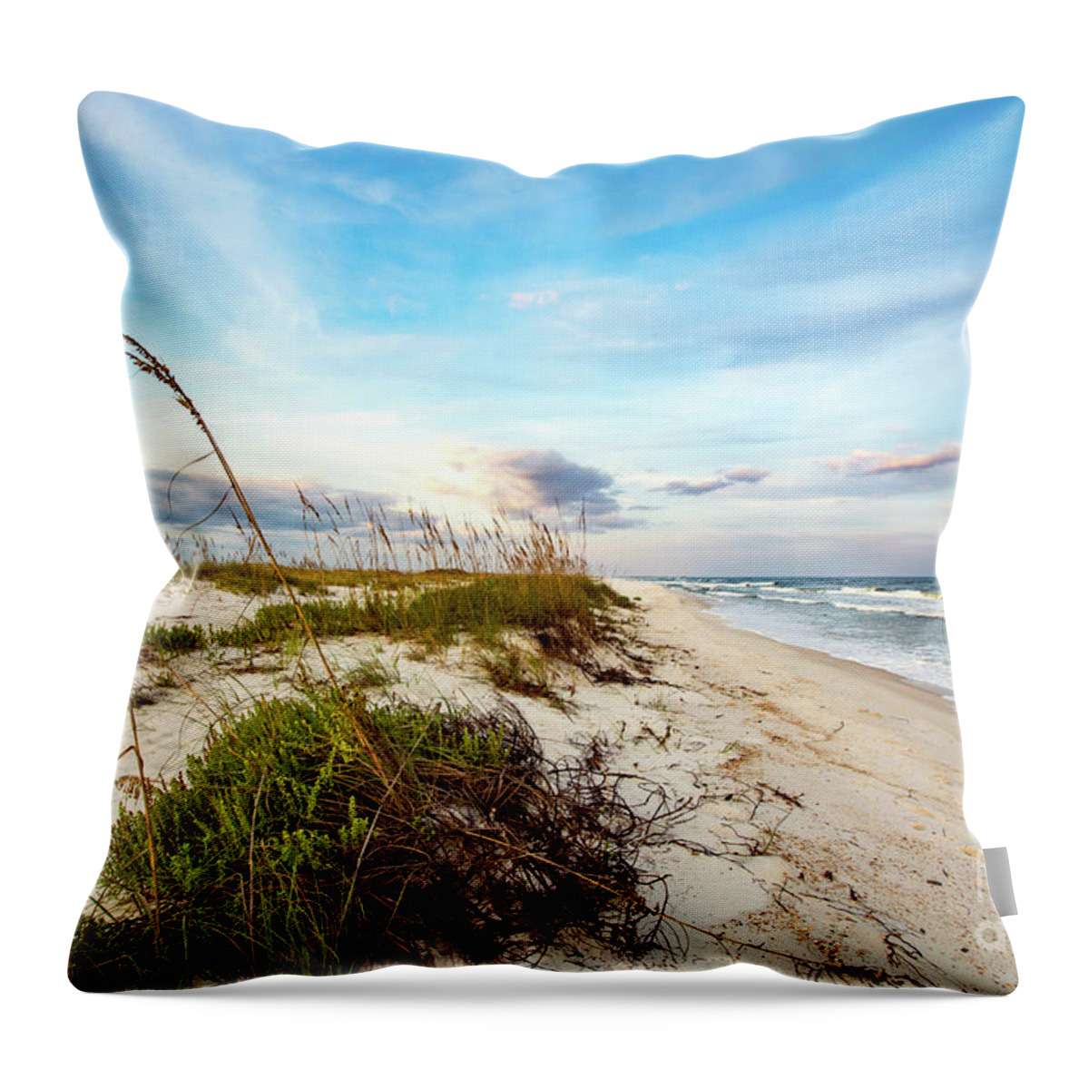 Dunes Throw Pillow featuring the photograph Beachside Sand Dunes by Beachtown Views