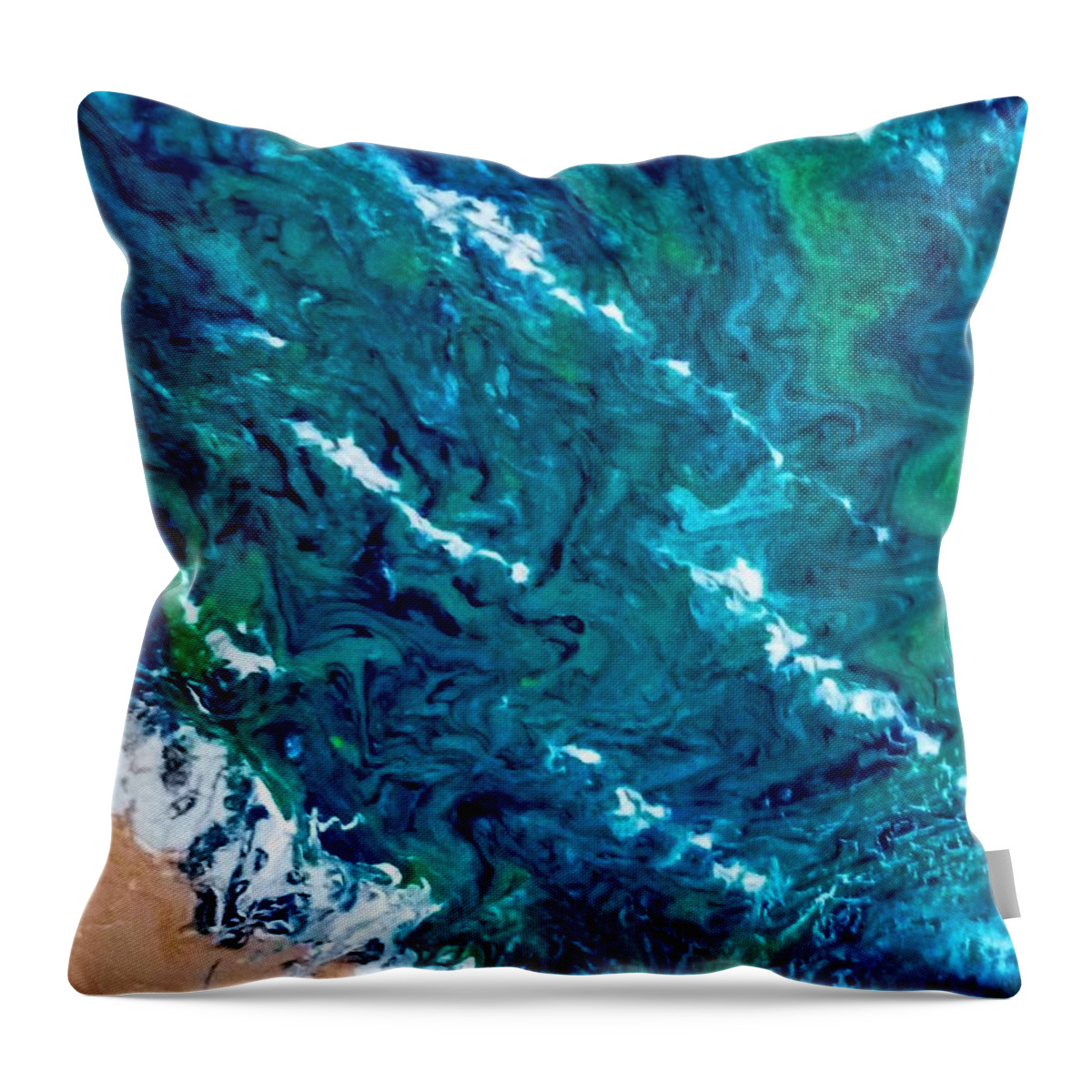 Beach Throw Pillow featuring the painting Beachy by Anna Adams