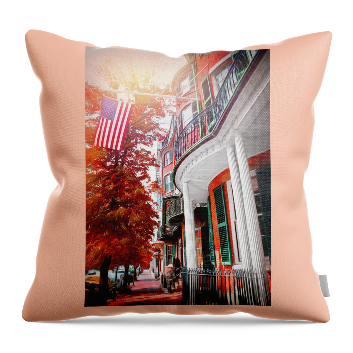 Boston Throw Pillow featuring the photograph Beacon Hill Boston Massachusetts by Carol Japp