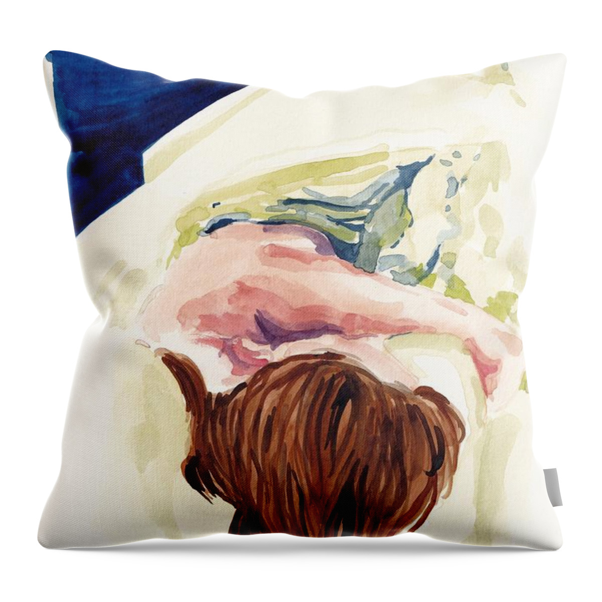 Woman Throw Pillow featuring the painting Beauty Sleep by George Cret