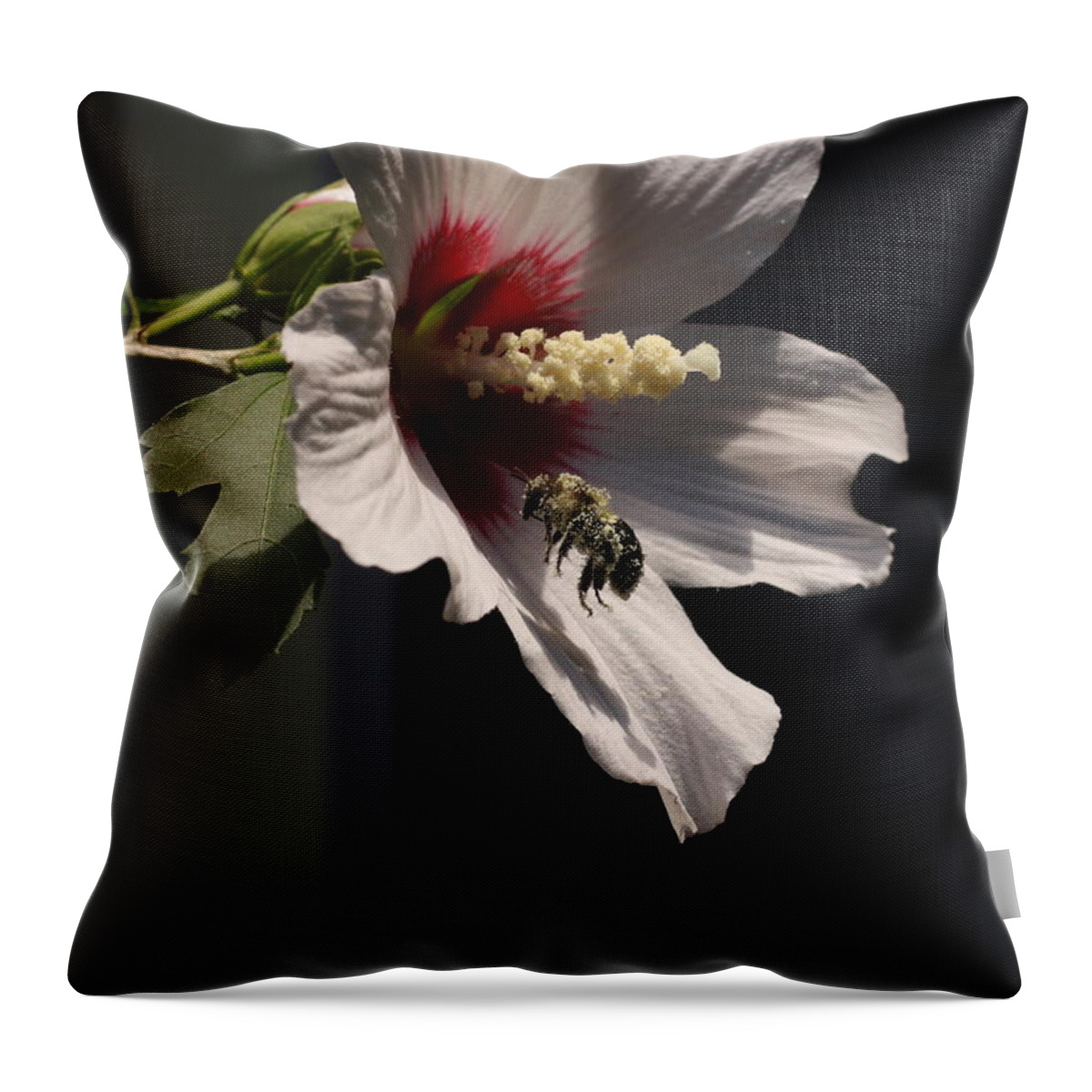Nature Throw Pillow featuring the digital art Bee pollen collector by Kathleen Illes