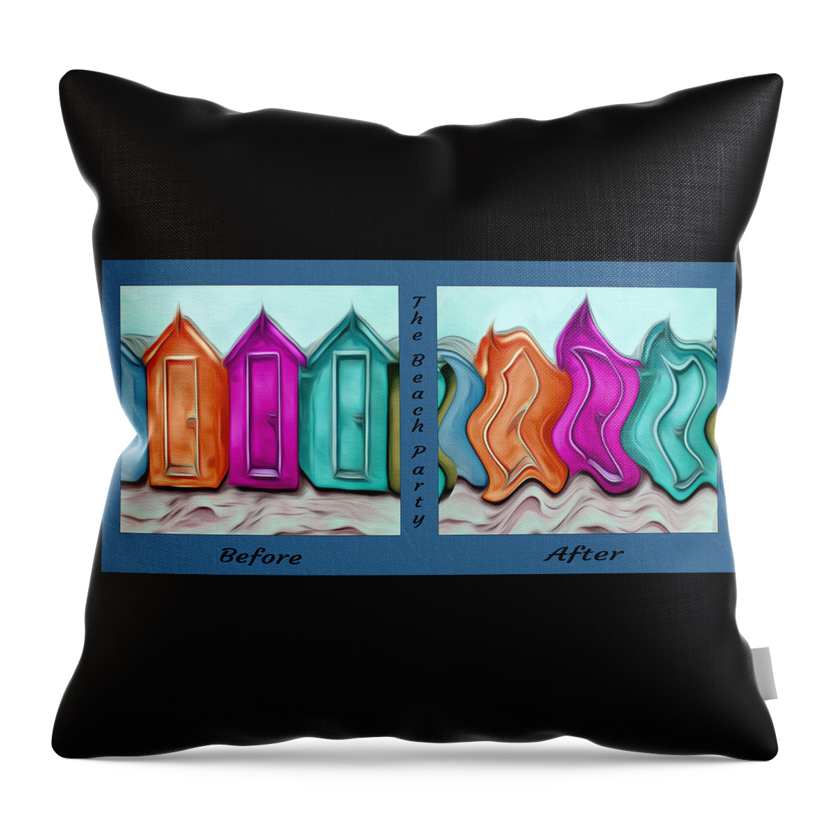 Abstract Throw Pillow featuring the digital art Before and After the Party by Ronald Mills