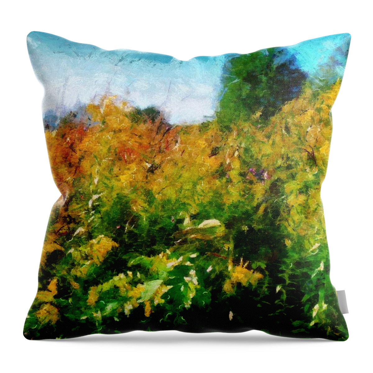 Autumn Throw Pillow featuring the mixed media Beginning of Autumn by Christopher Reed