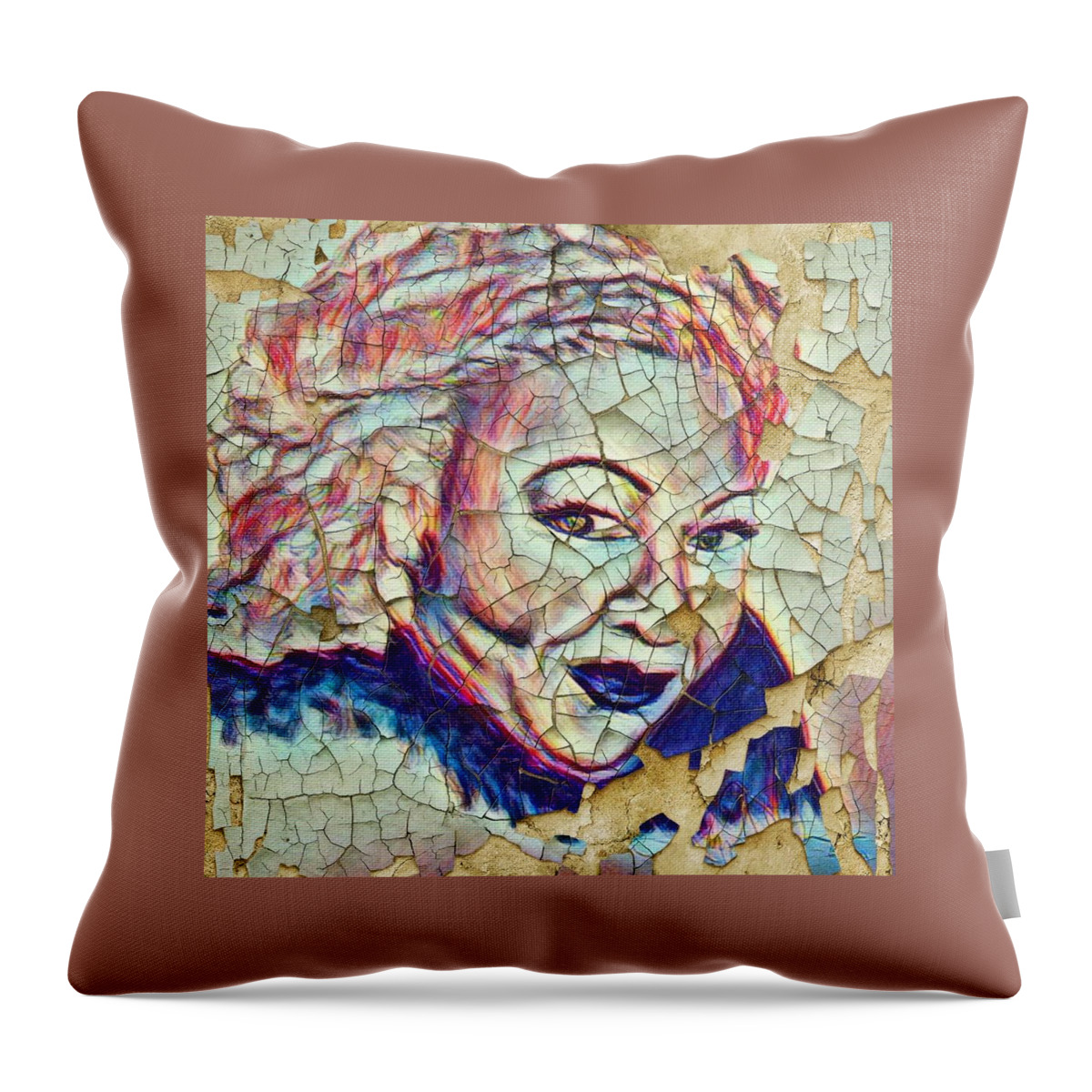  Throw Pillow featuring the painting Beloved Toni by Angie ONeal