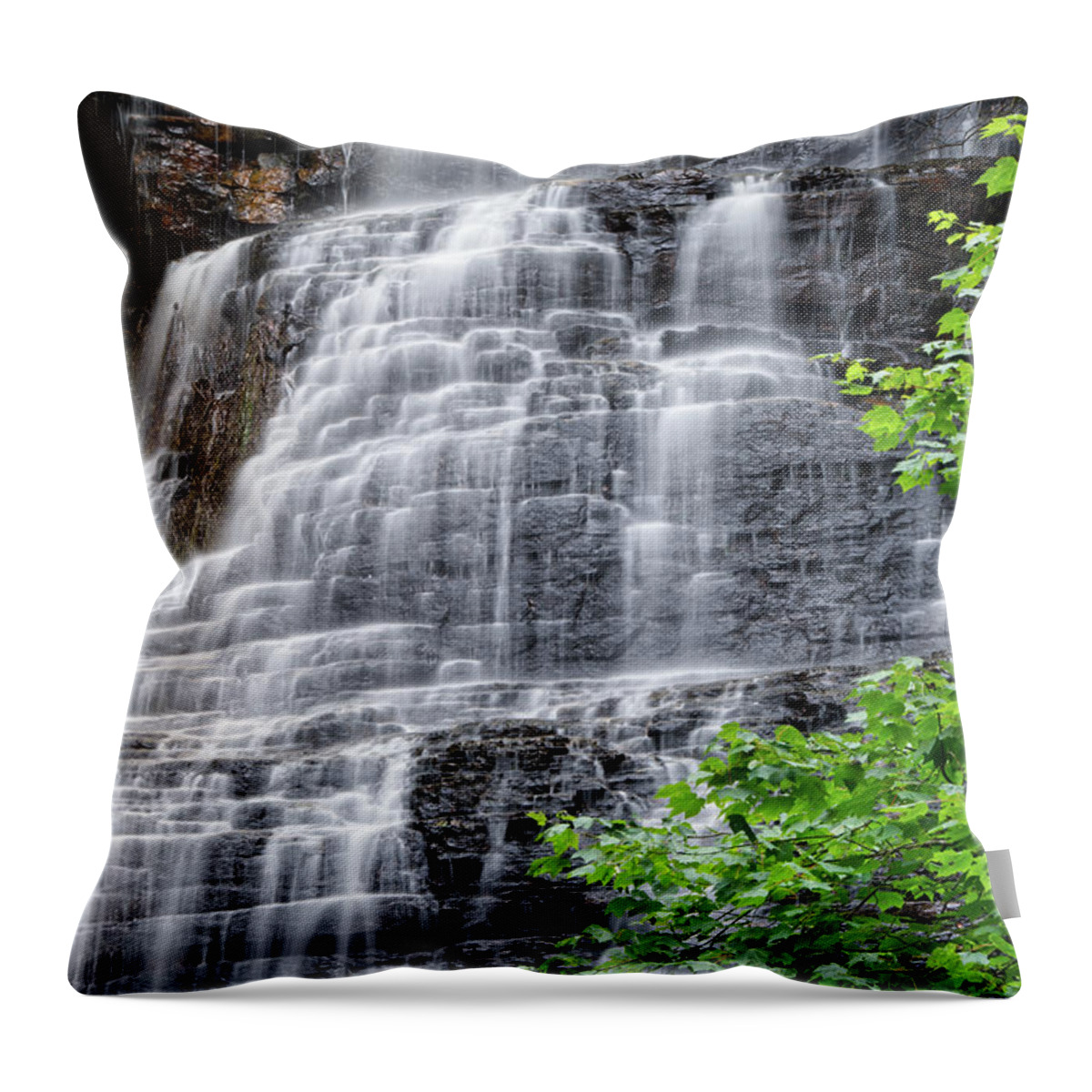 Lake Ocoee Throw Pillow featuring the photograph Benton Falls 14 by Phil Perkins